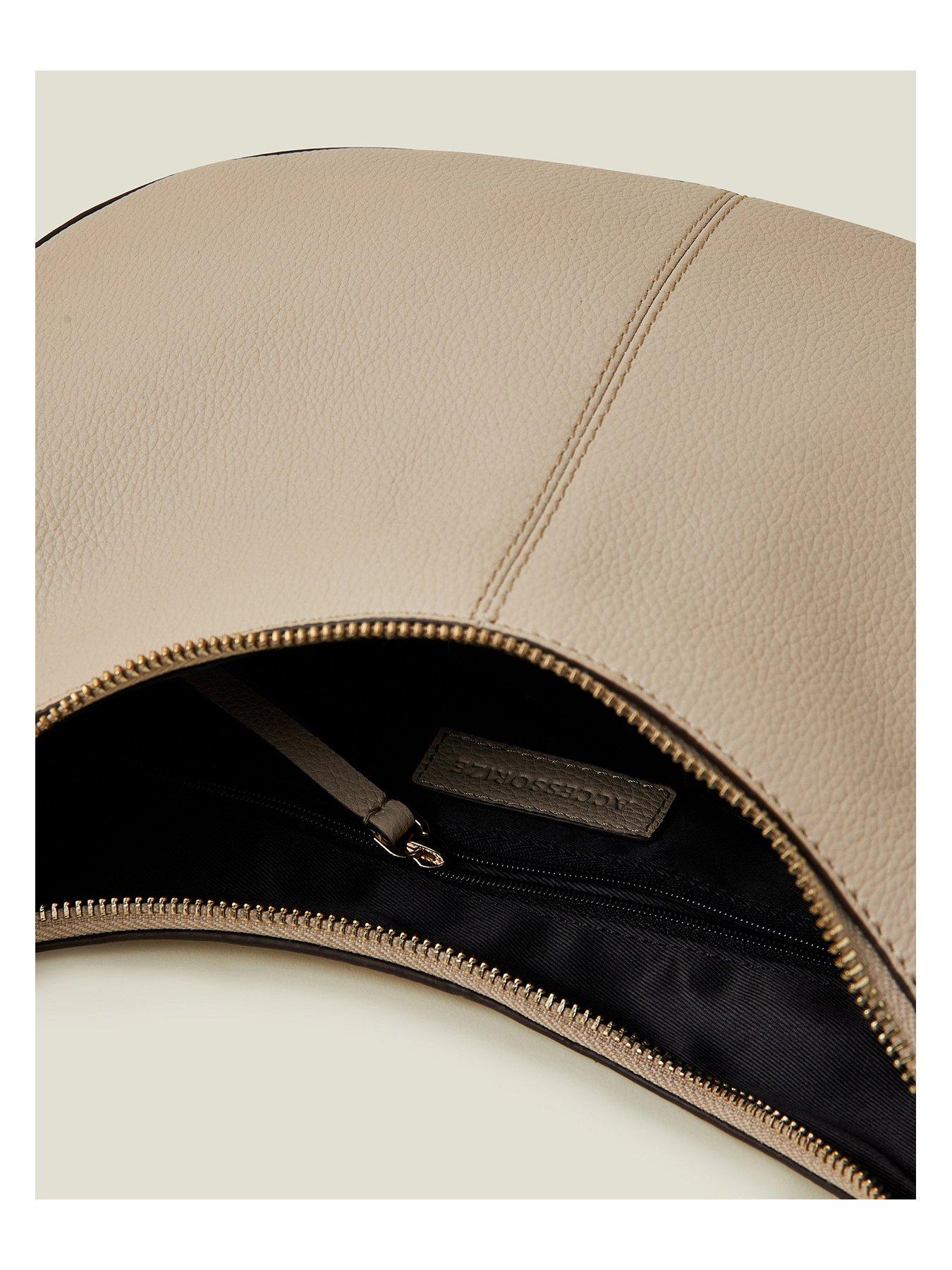  image of accessorize-leather-scoop-shoulder-bag-nude