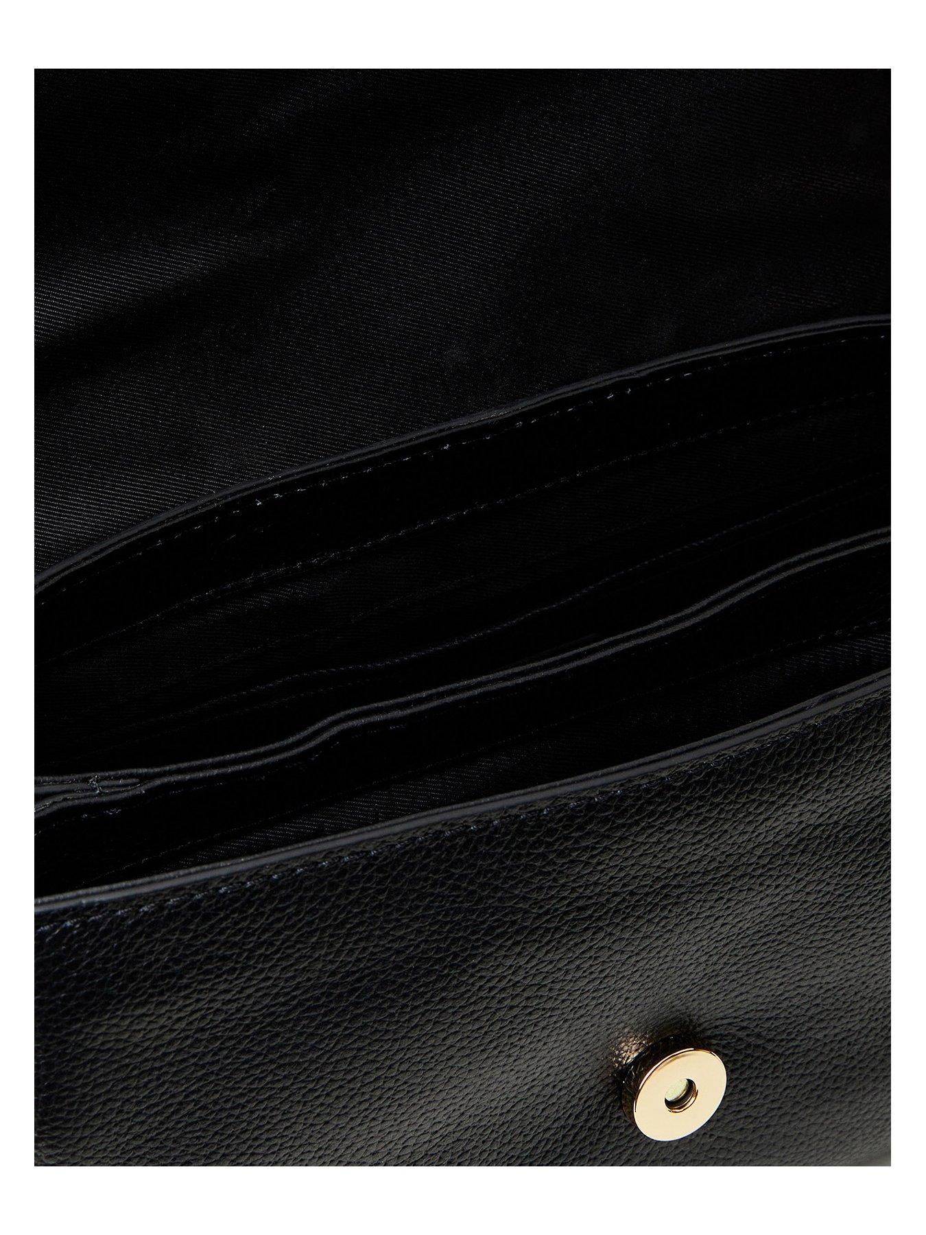  image of accessorize-leather-metal-bar-cross-body-black