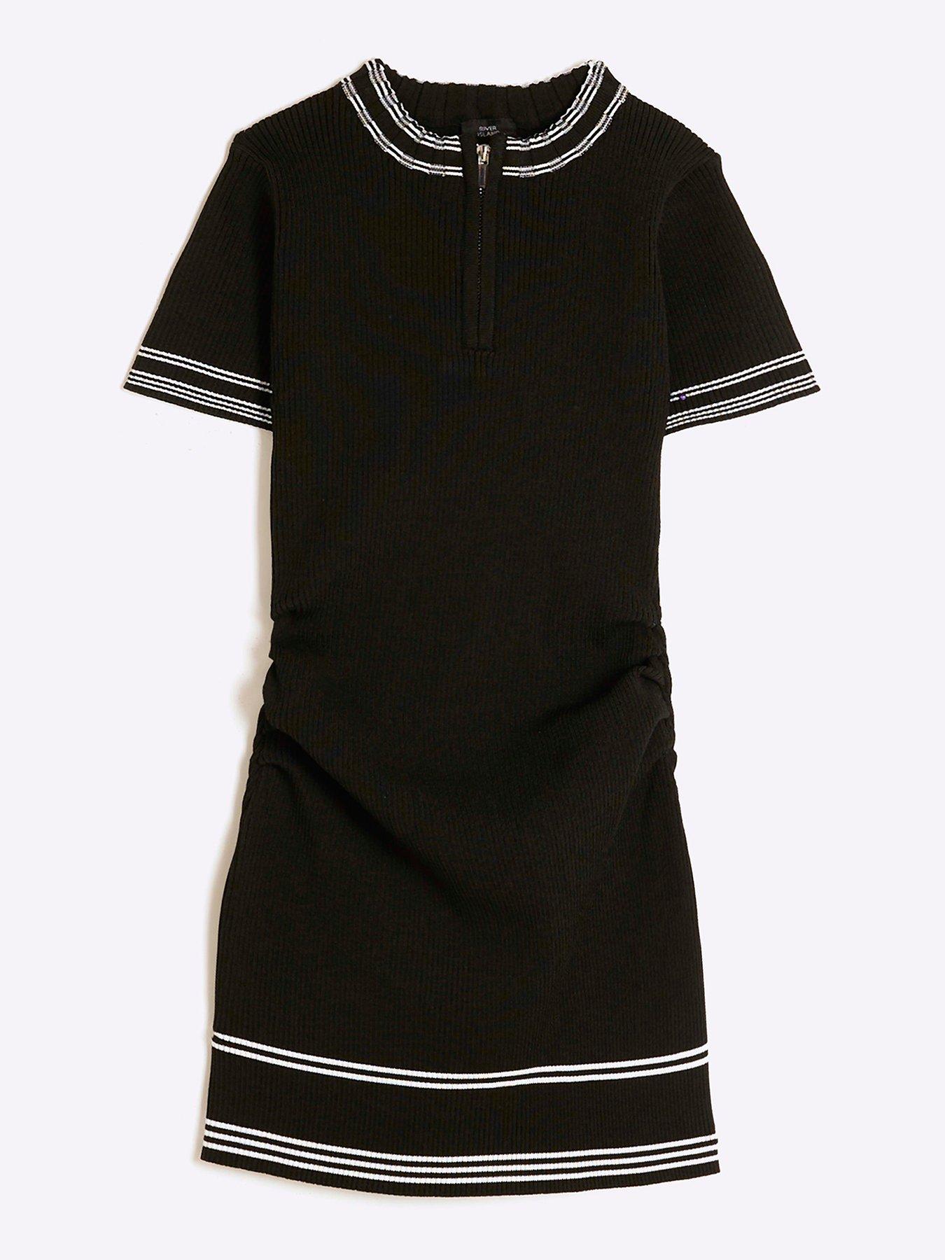 river-island-girls-tipped-detail-zip-up-dress-black