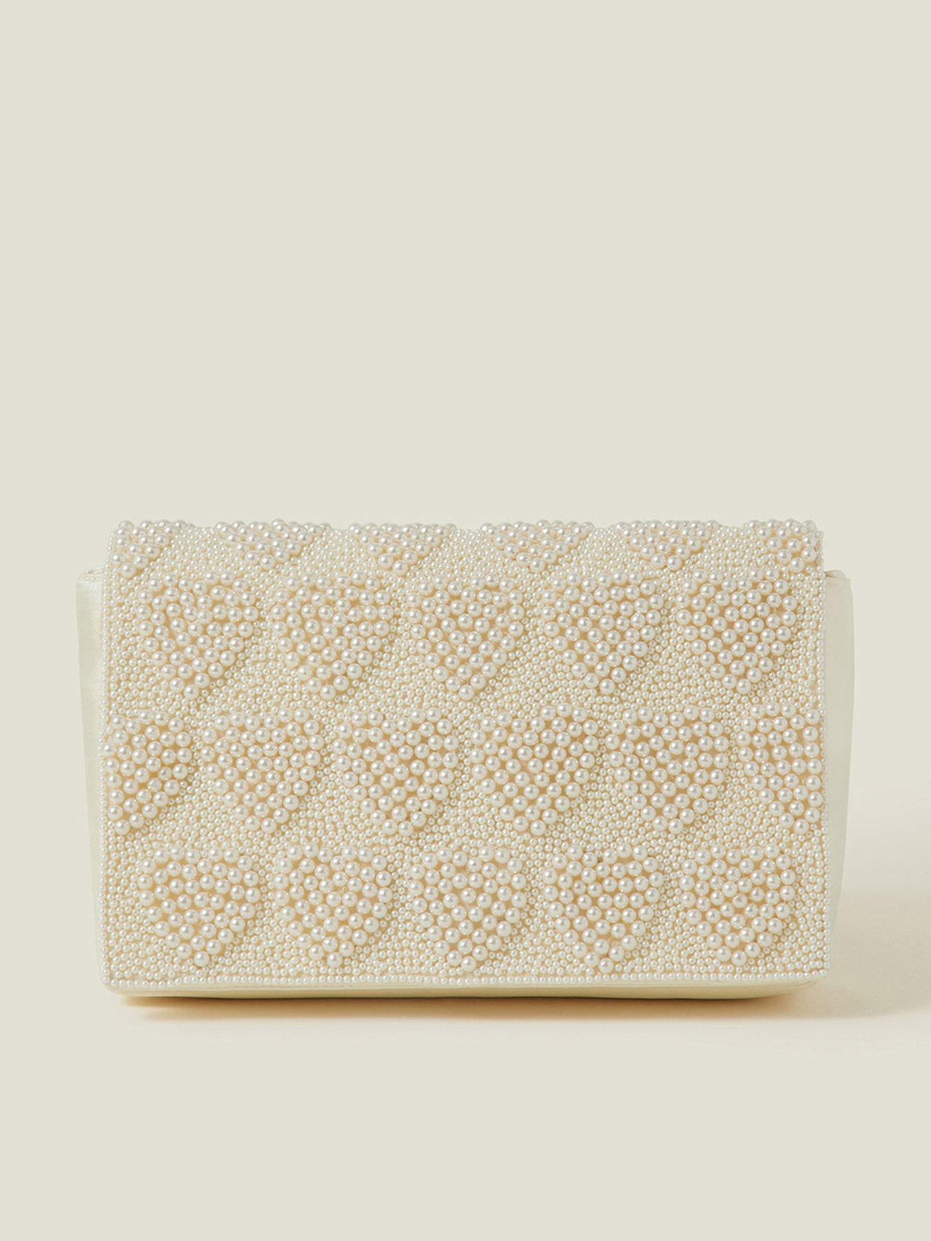 undefined Bridal Heart Pearl Clutch - Ivory