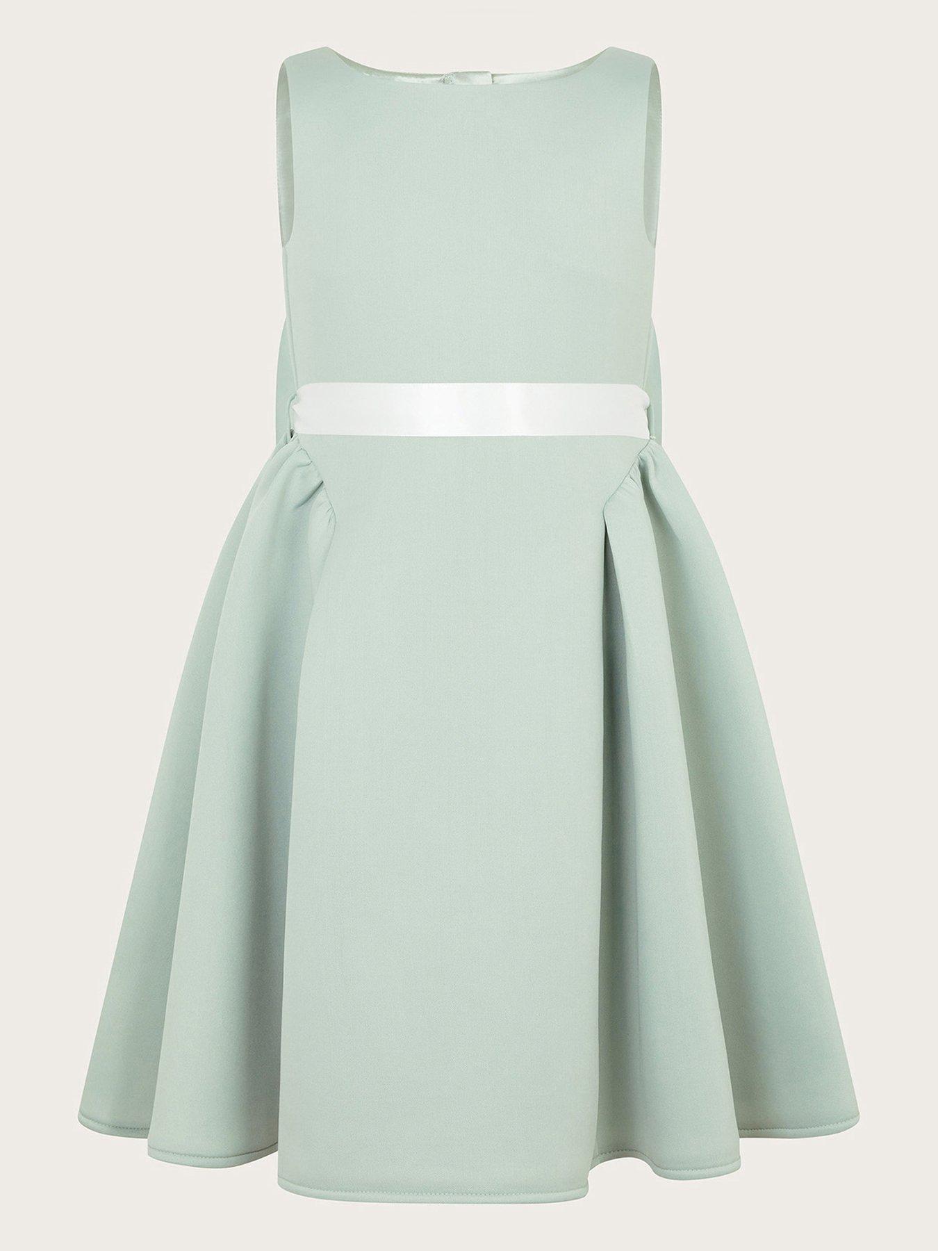  image of monsoon-girls-molly-scuba-bridesmaid-dress-sage