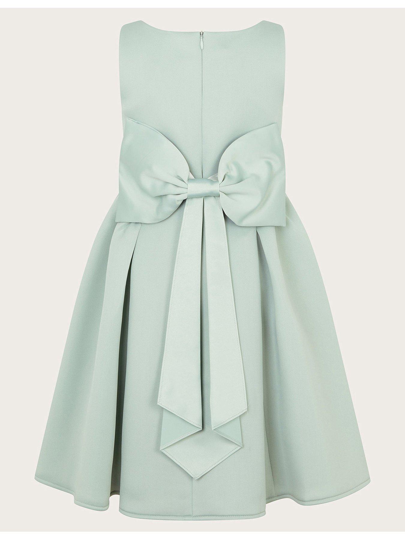 Monsoon Girls Molly Scuba Bridesmaid Dress - Light Green | Littlewoods