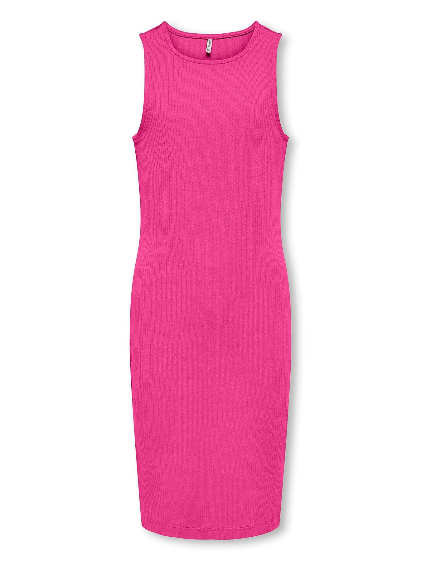 undefined Girls Bodycon Midi Dress - Bright Pink