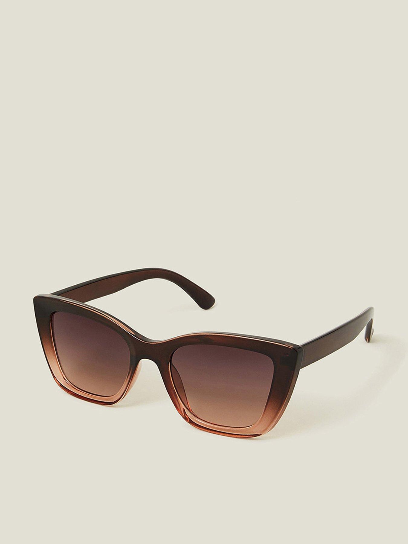 undefined Ombre Crystal Cateye Sunglasses - Brown