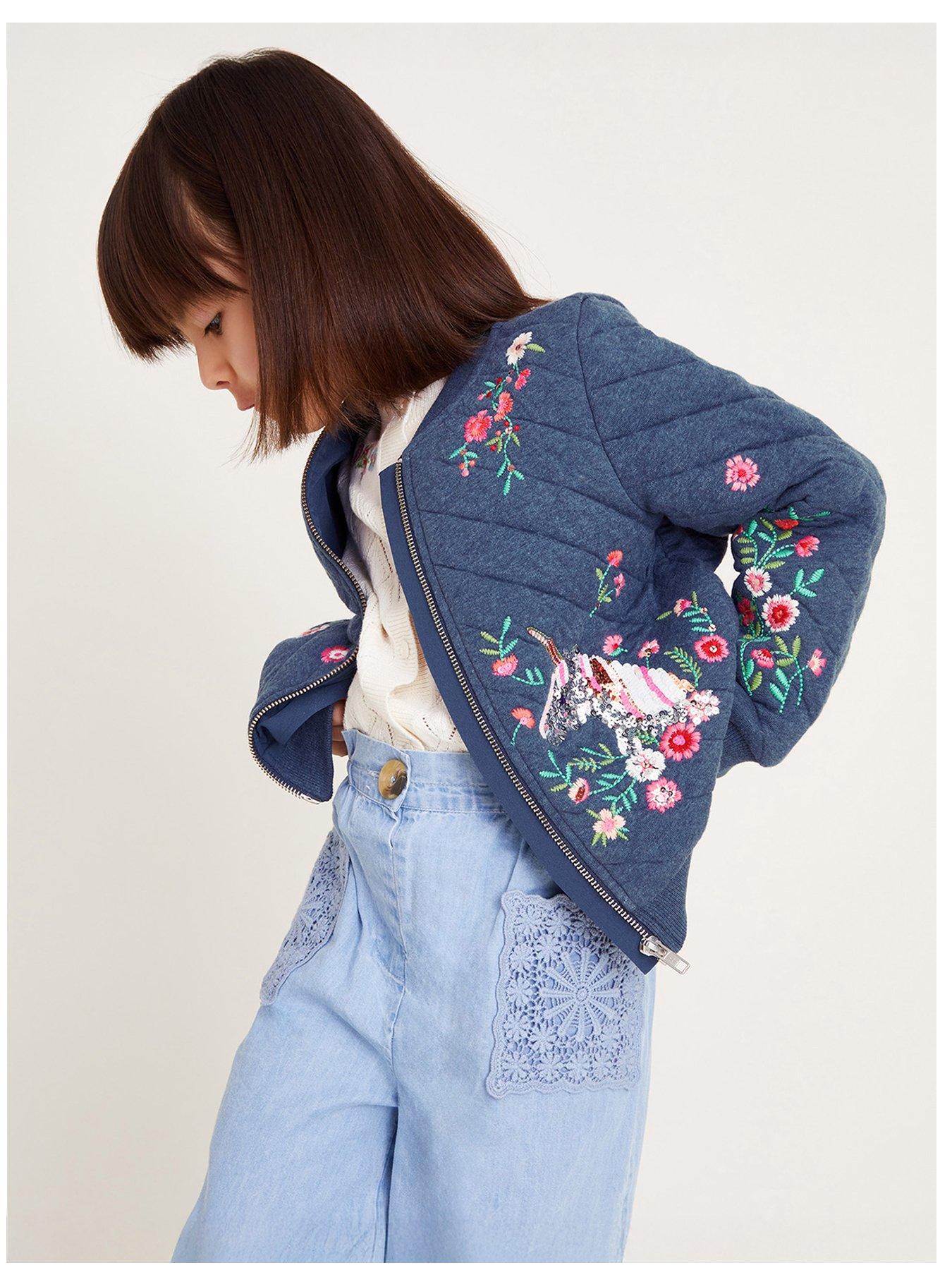 monsoon-girls-unicorn-floral-quilted-bomber-jacket-blue