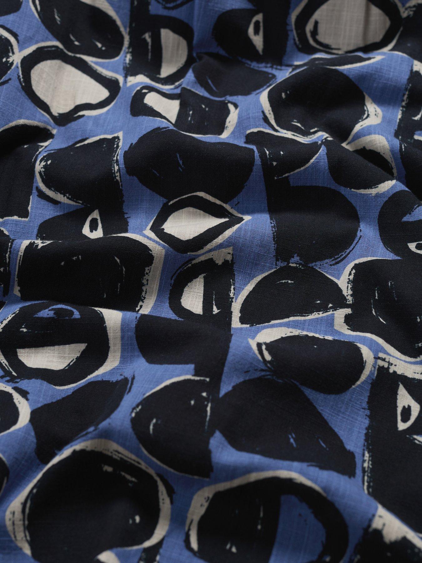  image of seasalt-cornwall-drop-waist-printed-shift-dress-navy