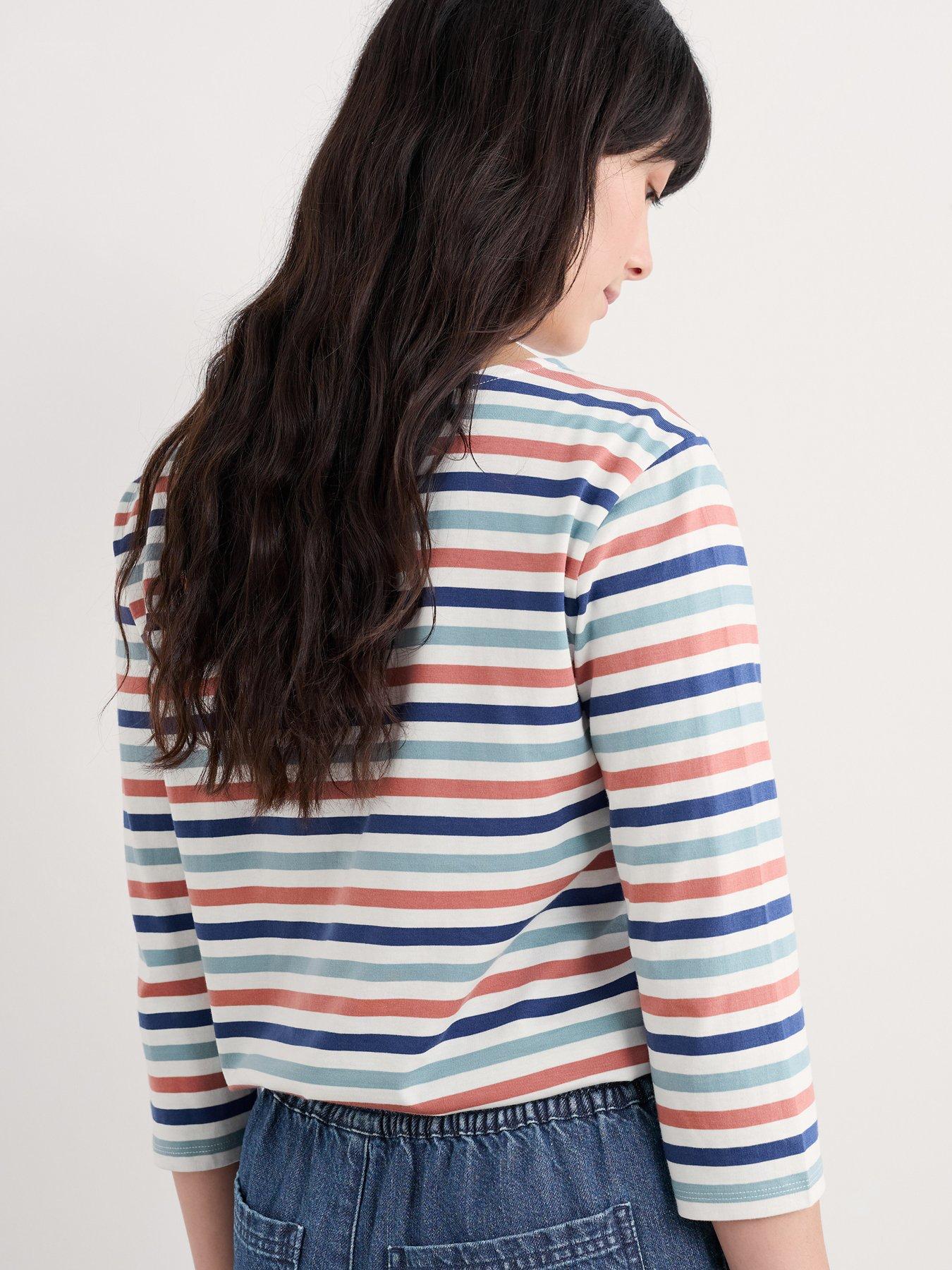  image of seasalt-cornwall-striped-boat-neck-top-multi