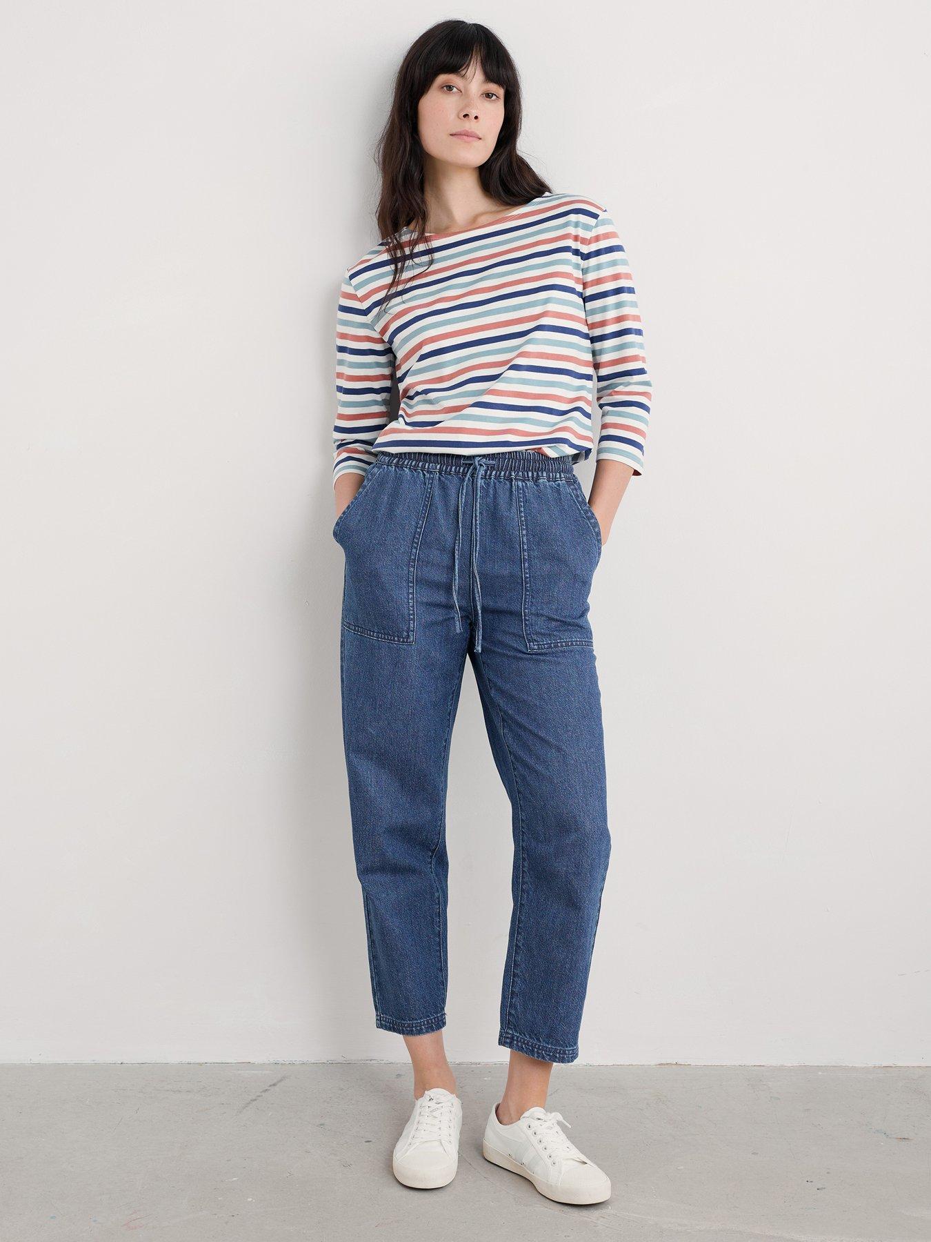  image of seasalt-cornwall-striped-boat-neck-top-multi