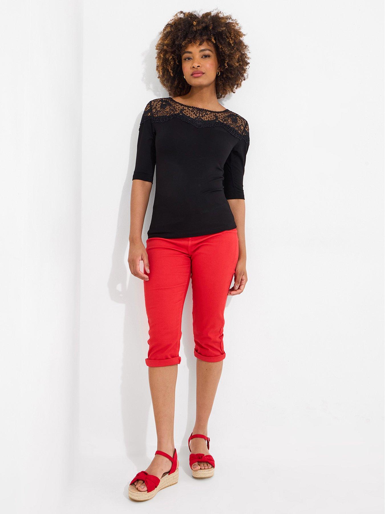 image of joe-browns-simply-stunning-lace-insert-top-black