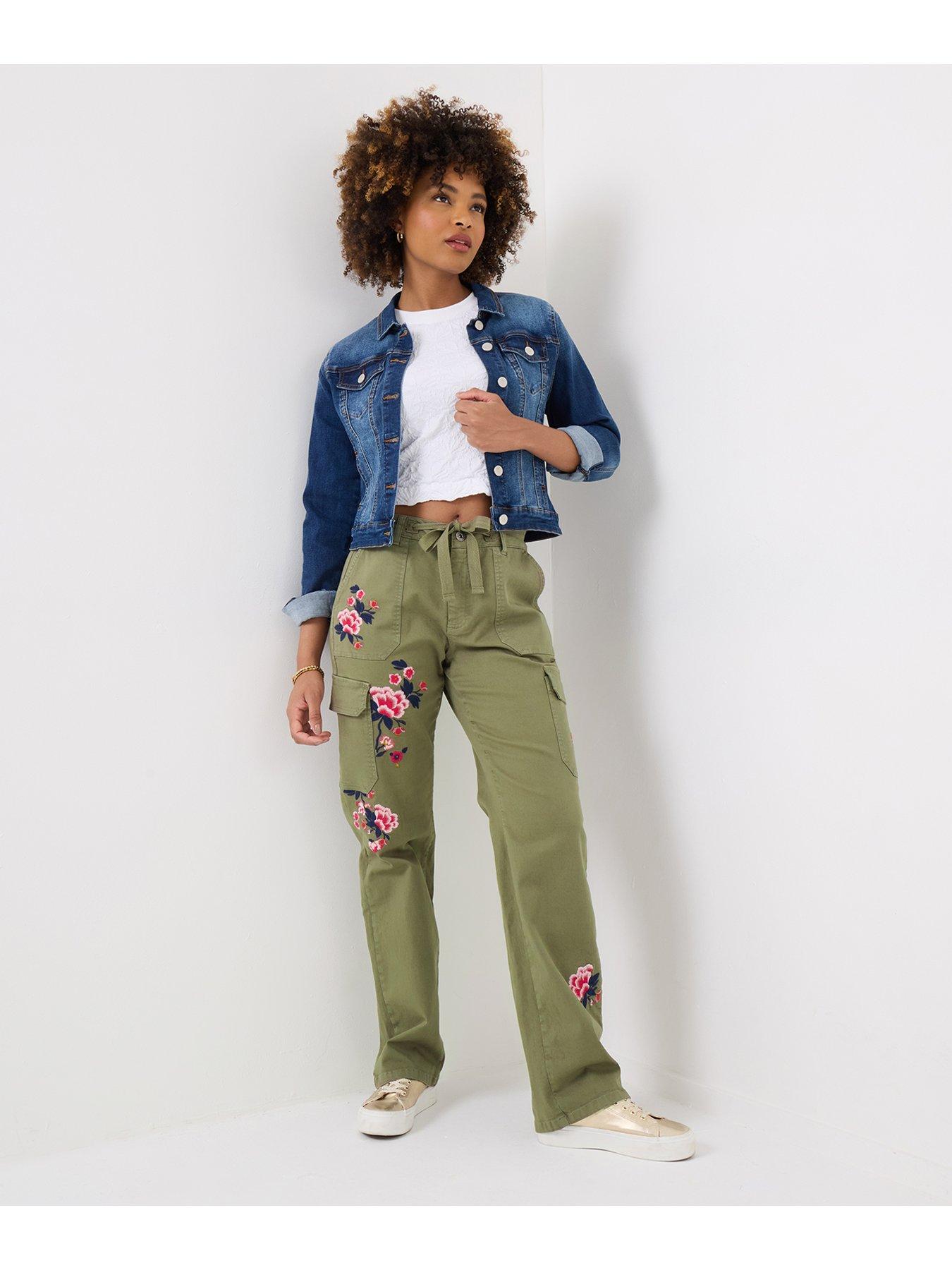 Image 4 of 5 of Joe Browns Patsy Embroidered Cargo Pants - Khaki