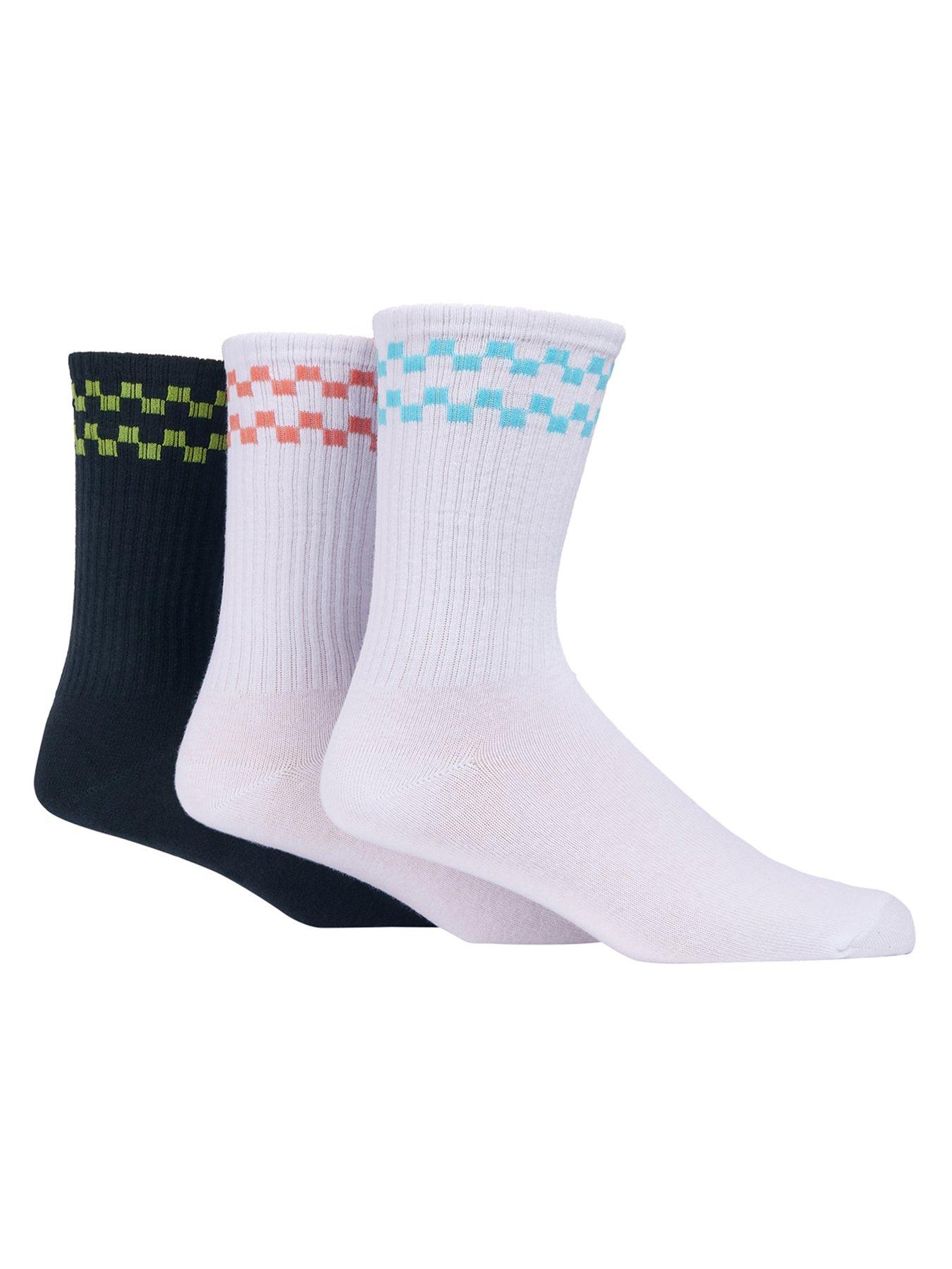 undefined 3 Pack Sports Crew Socks - White/Black