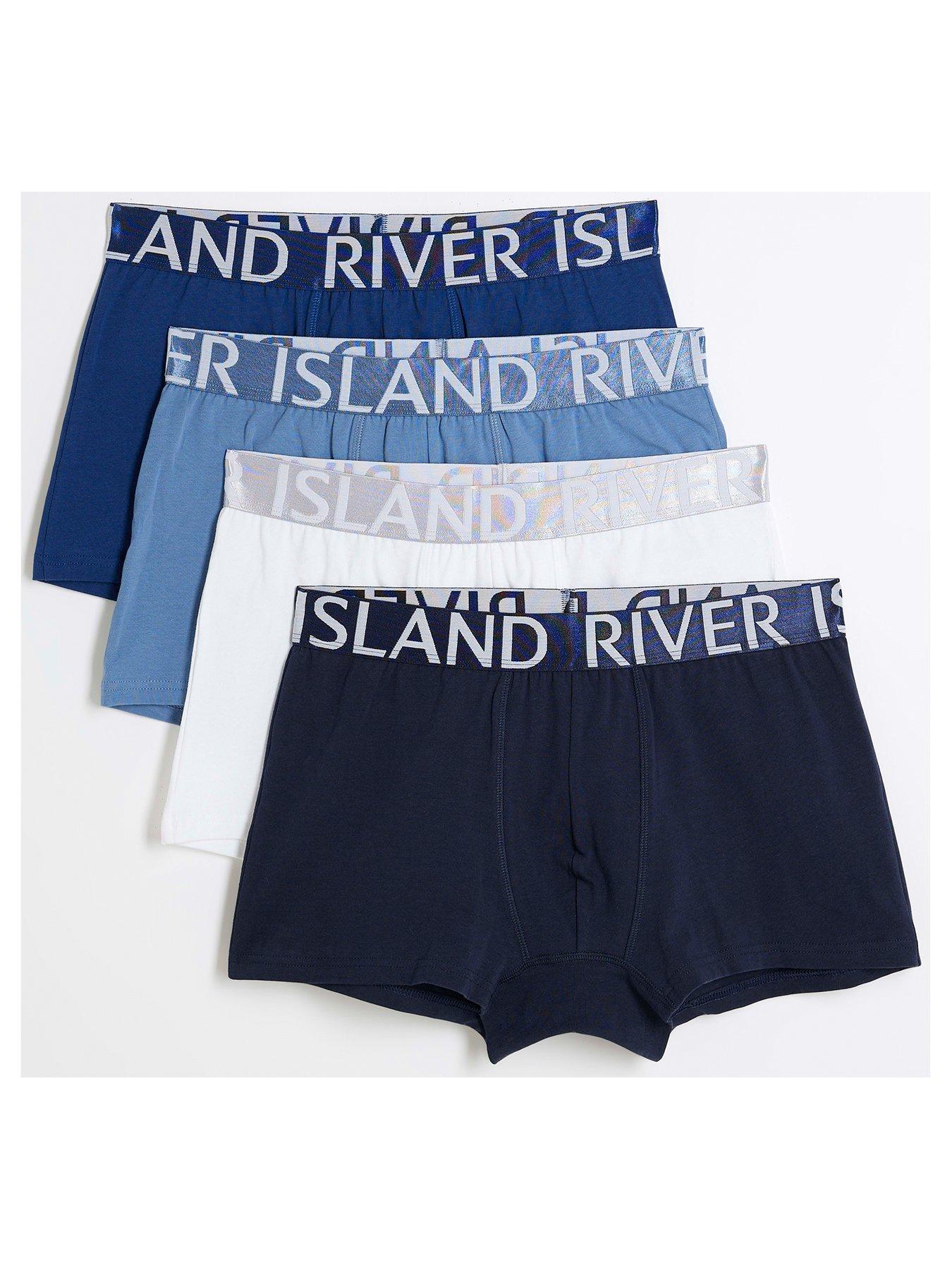 undefined Sateen Contrast 4 Pack Trunks - Blue