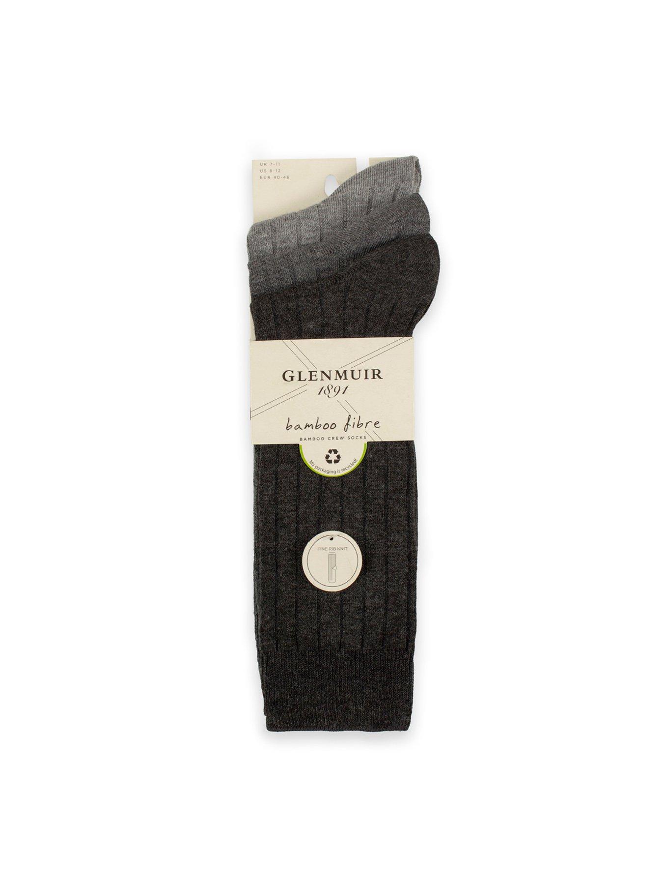 Image 3 of 3 of Glenmuir Rib Bamboo 3 Pack Crew Socks - Multi