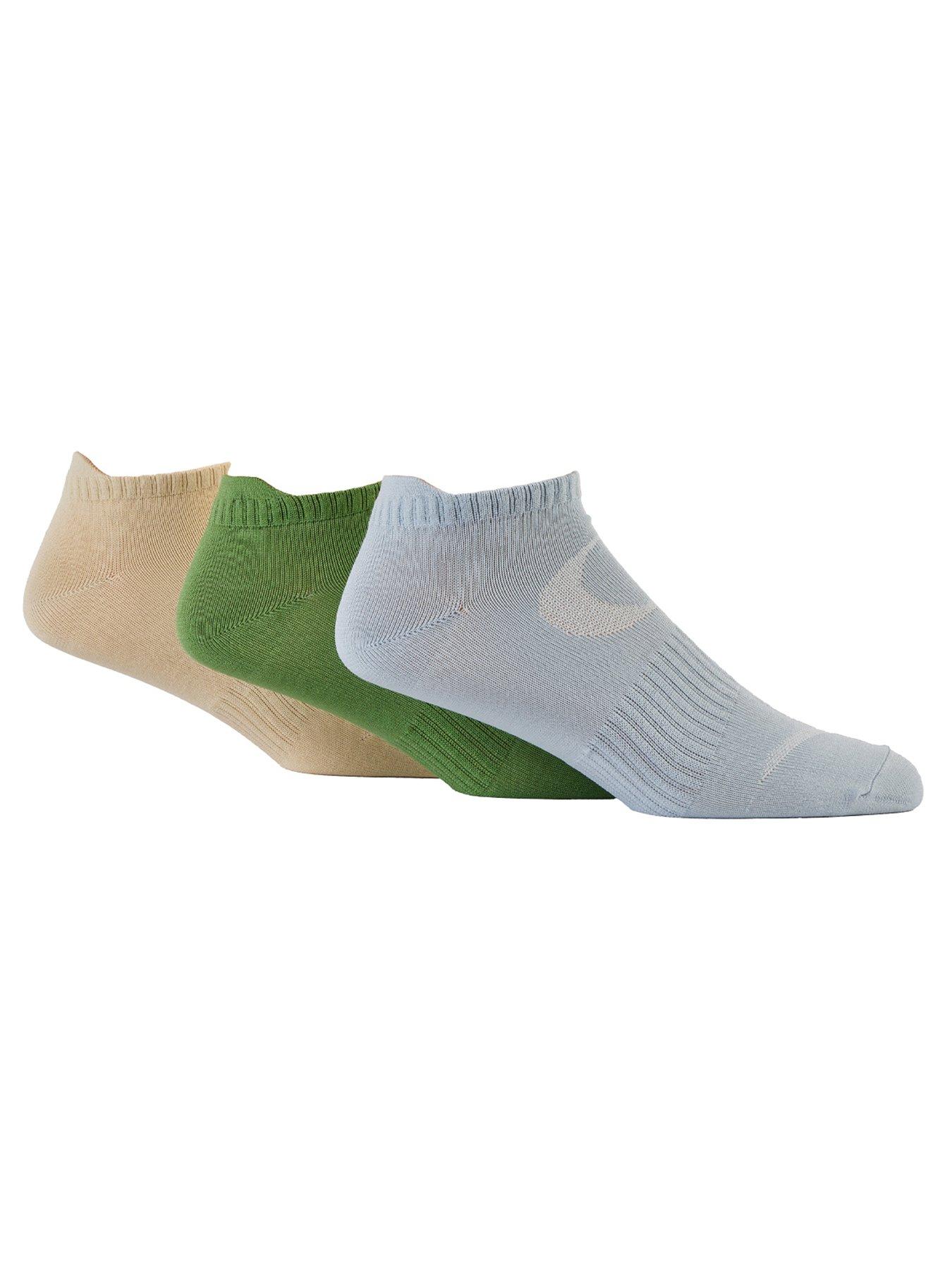undefined Nylon Trainer Socks 3 Pack - Green