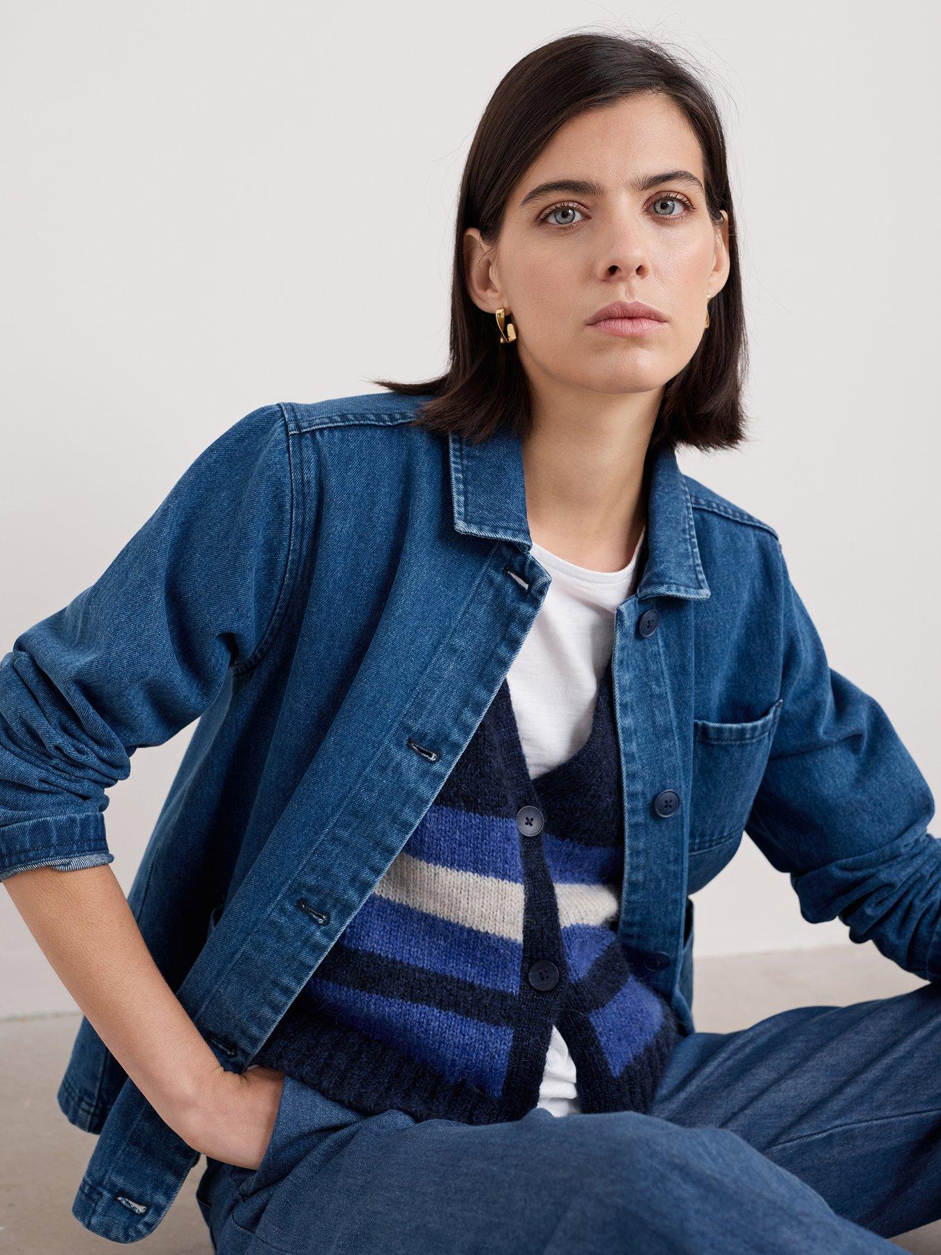  image of seasalt-cornwall-relaxed-collared-denim-jacket-navy