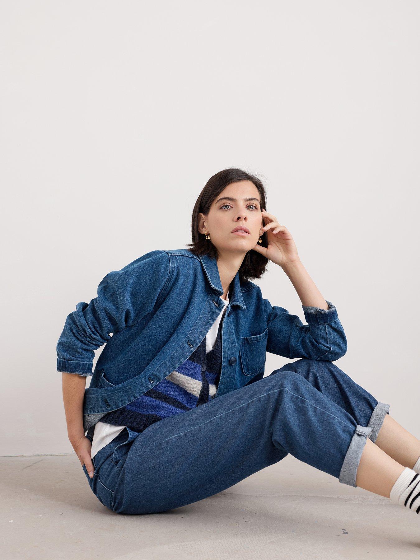  image of seasalt-cornwall-relaxed-collared-denim-jacket-navy