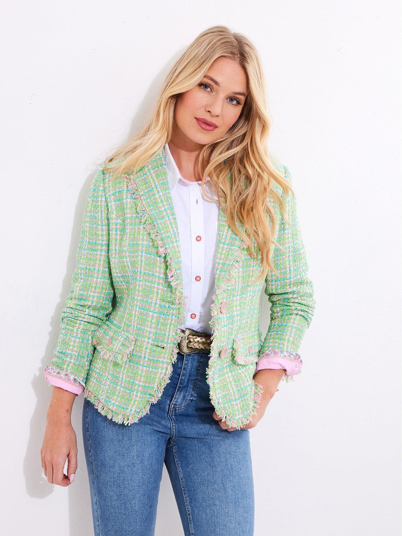 undefined Step Into Spring Tweed Jacket - Green