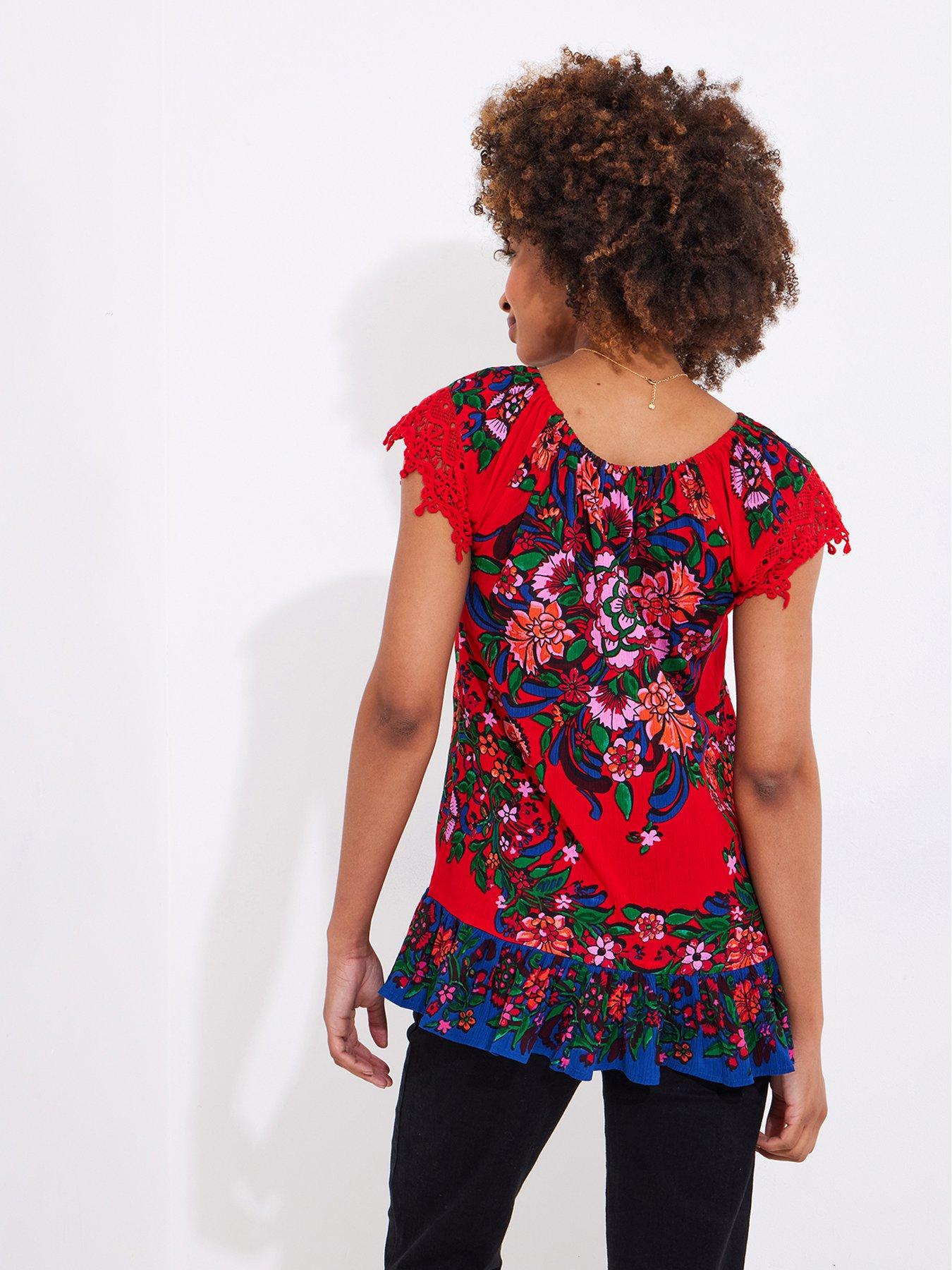  image of joe-browns-joyful-floral-boho-top-red