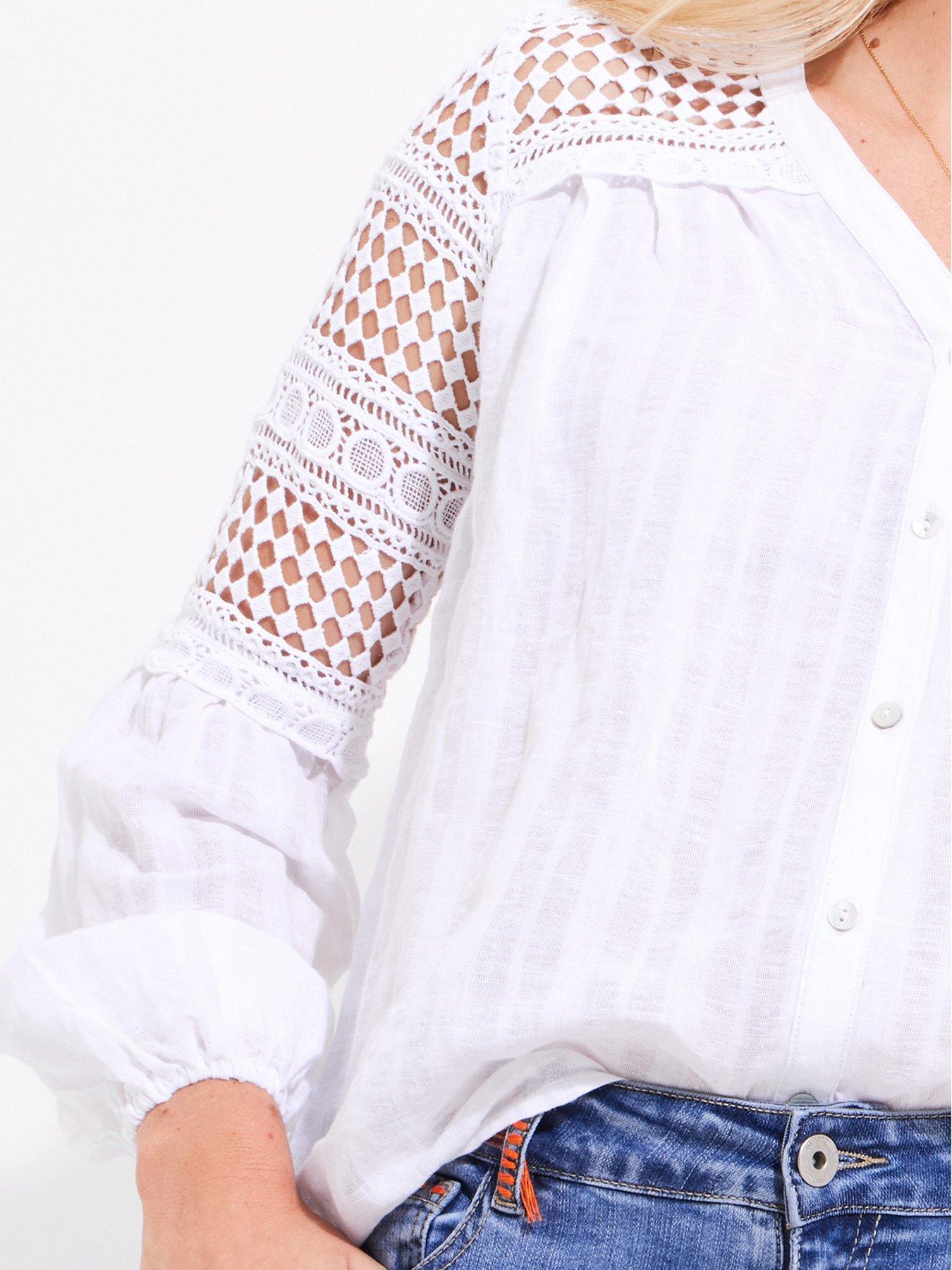  image of joe-browns-laura-linen-blend-blouse-white