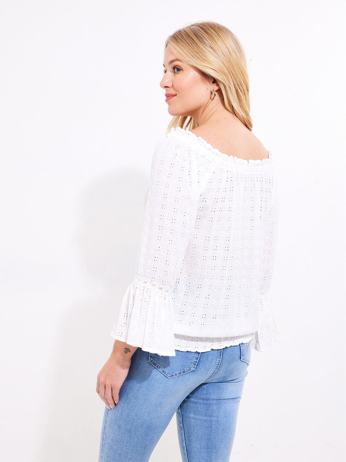  image of joe-browns-prettiest-broderie-top-white
