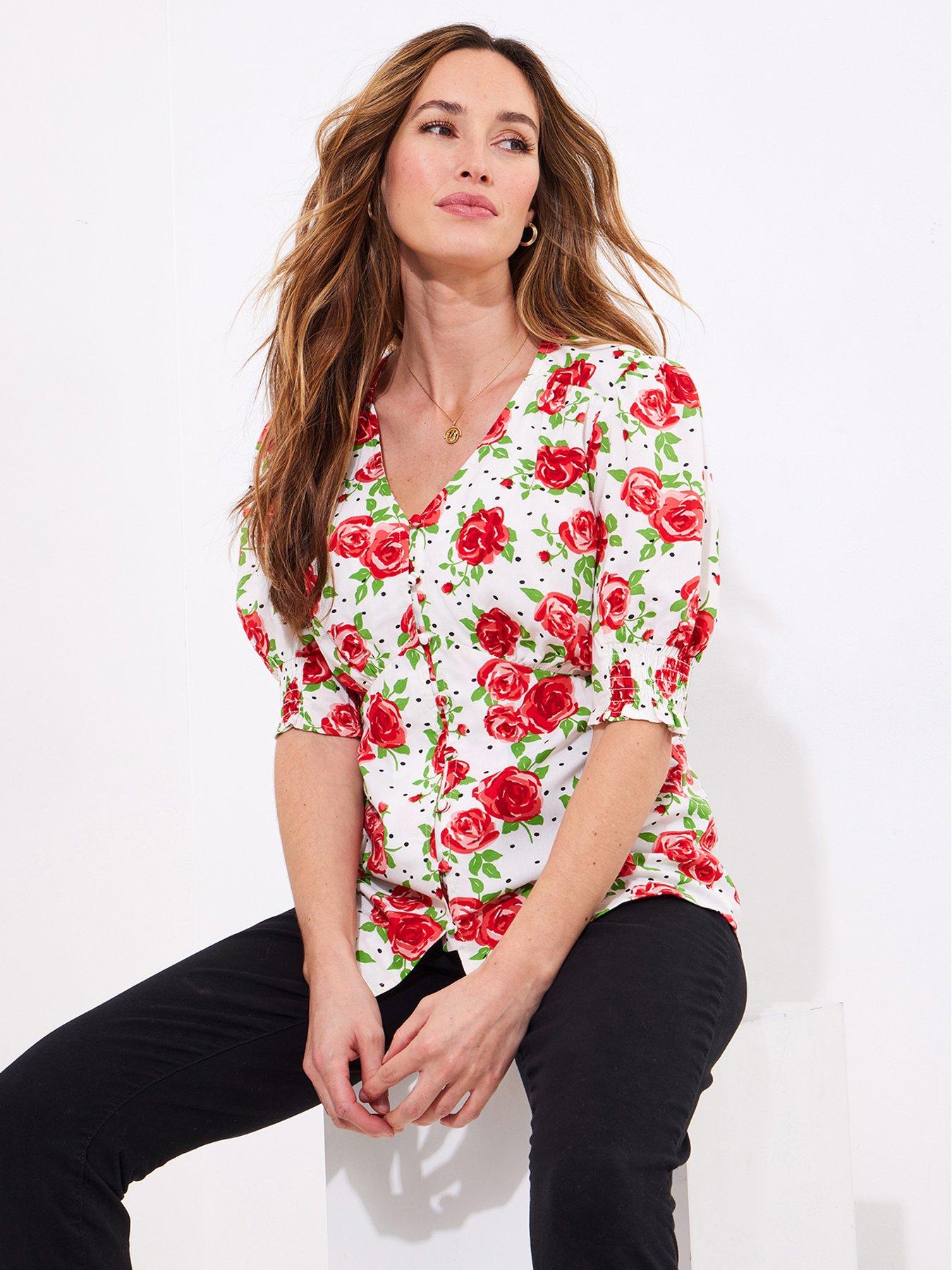 Joe Browns Rebecca Roses Vintage Blouse - Red