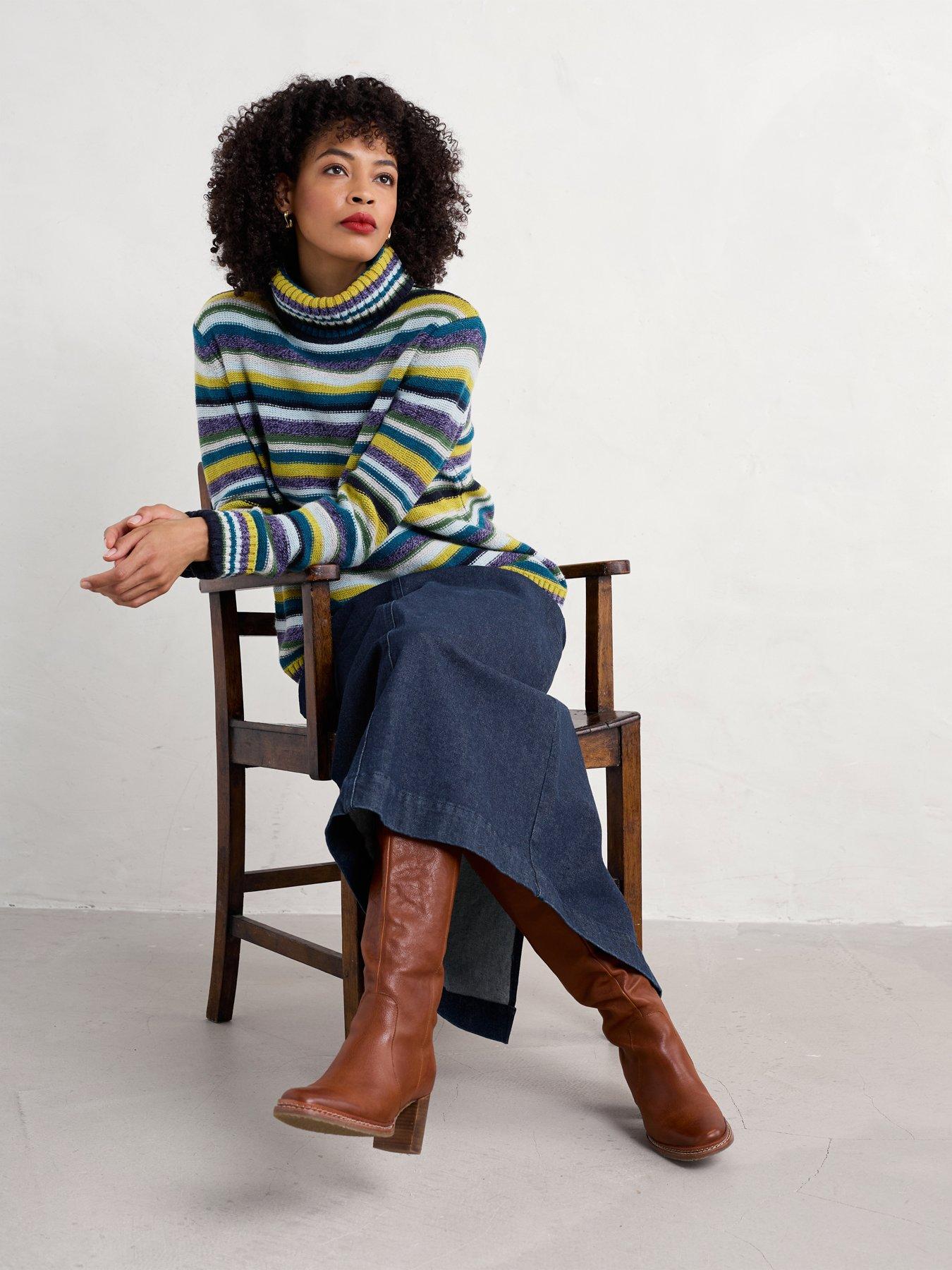  image of seasalt-cornwall-striped-rollneck-jumper-multi