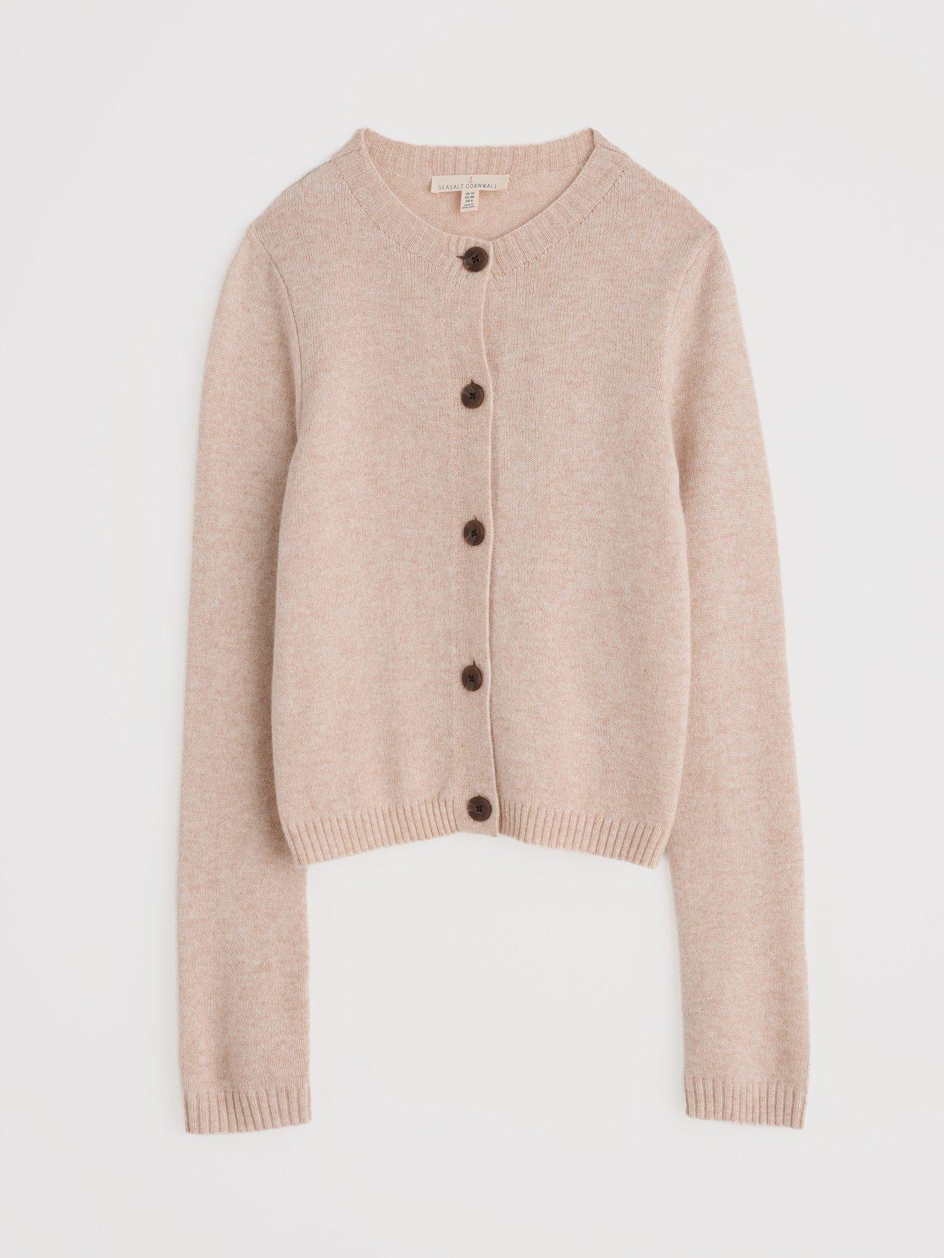  image of seasalt-cornwall-relaxed-button-up-cardigan-beige