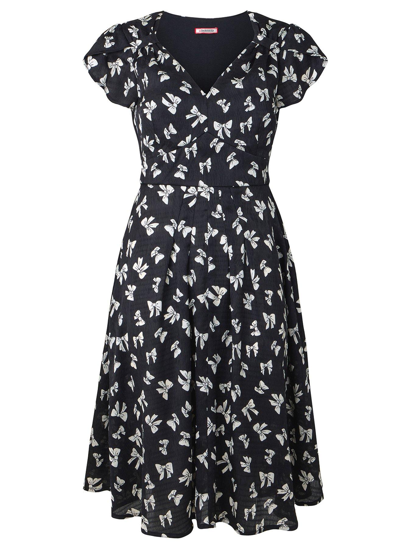 image of joe-browns-beautiful-bow-printed-short-dress-black