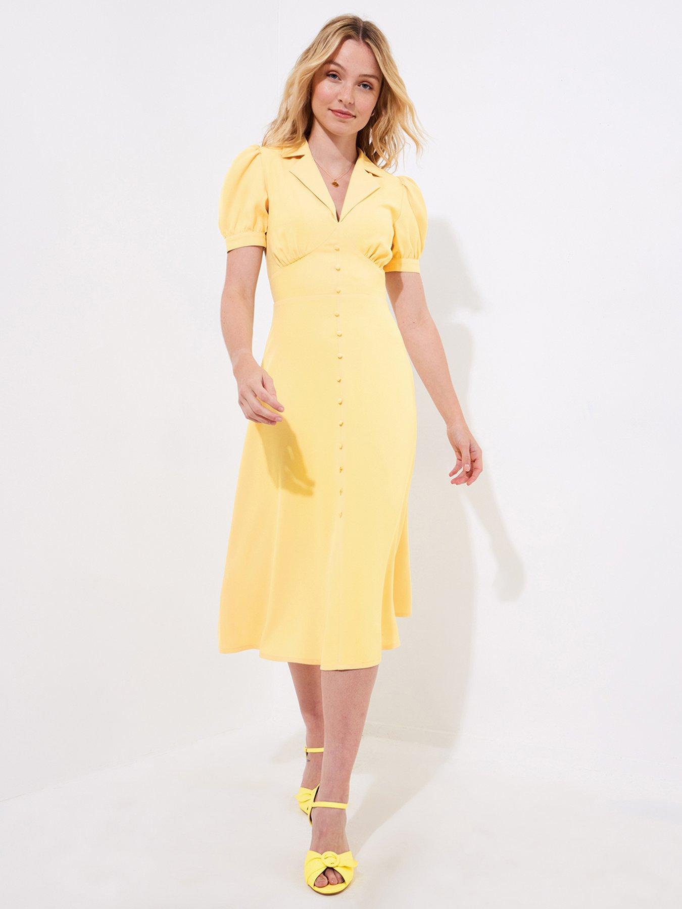  image of joe-browns-sophia-vintage-midi-tea-dress-yellow