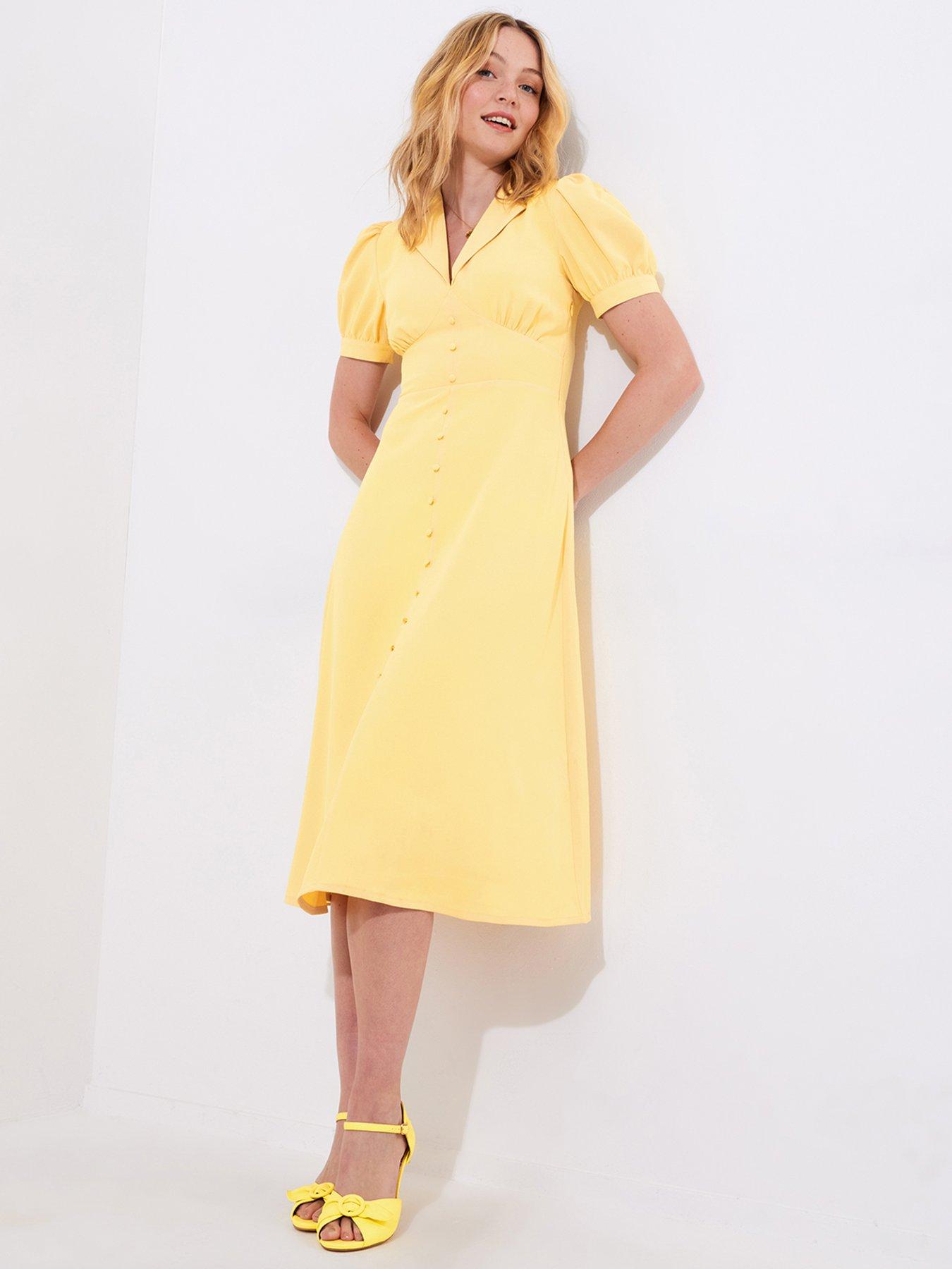 image of joe-browns-sophia-vintage-midi-tea-dress-yellow