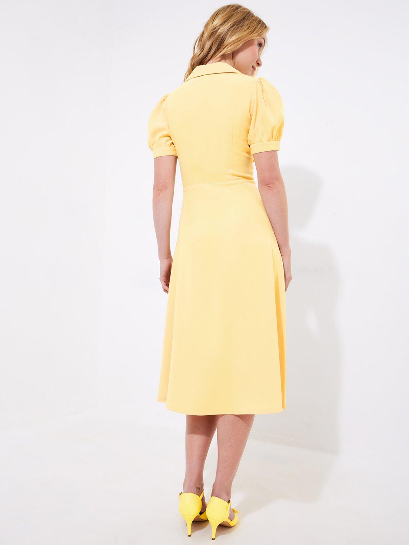  image of joe-browns-sophia-vintage-midi-tea-dress-yellow
