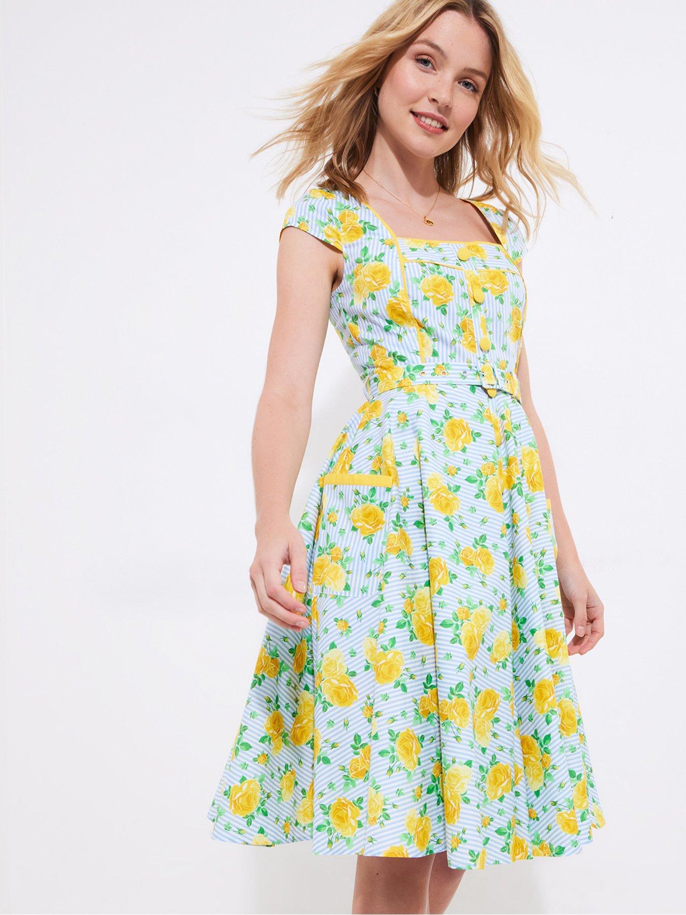 undefined Kelcey Floral Vintage Dress - Blue