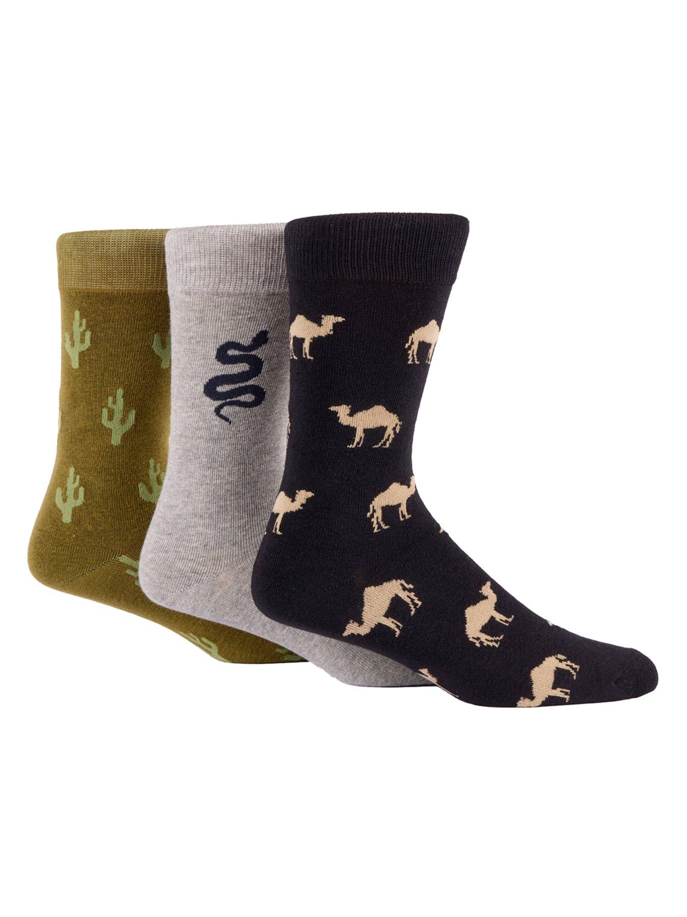 undefined 3 Pack Novelty Cactus Crew Socks - Multi