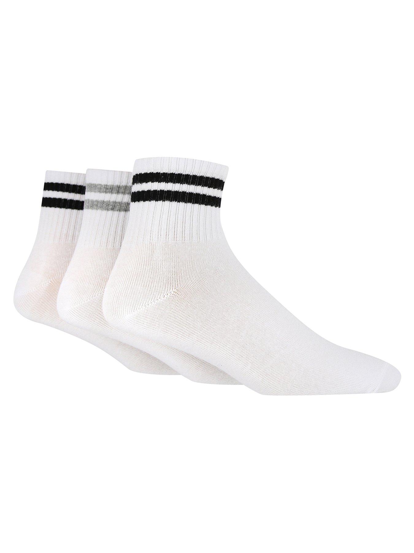 undefined 3 Pack Mid Length Sports Ankle Socks - White