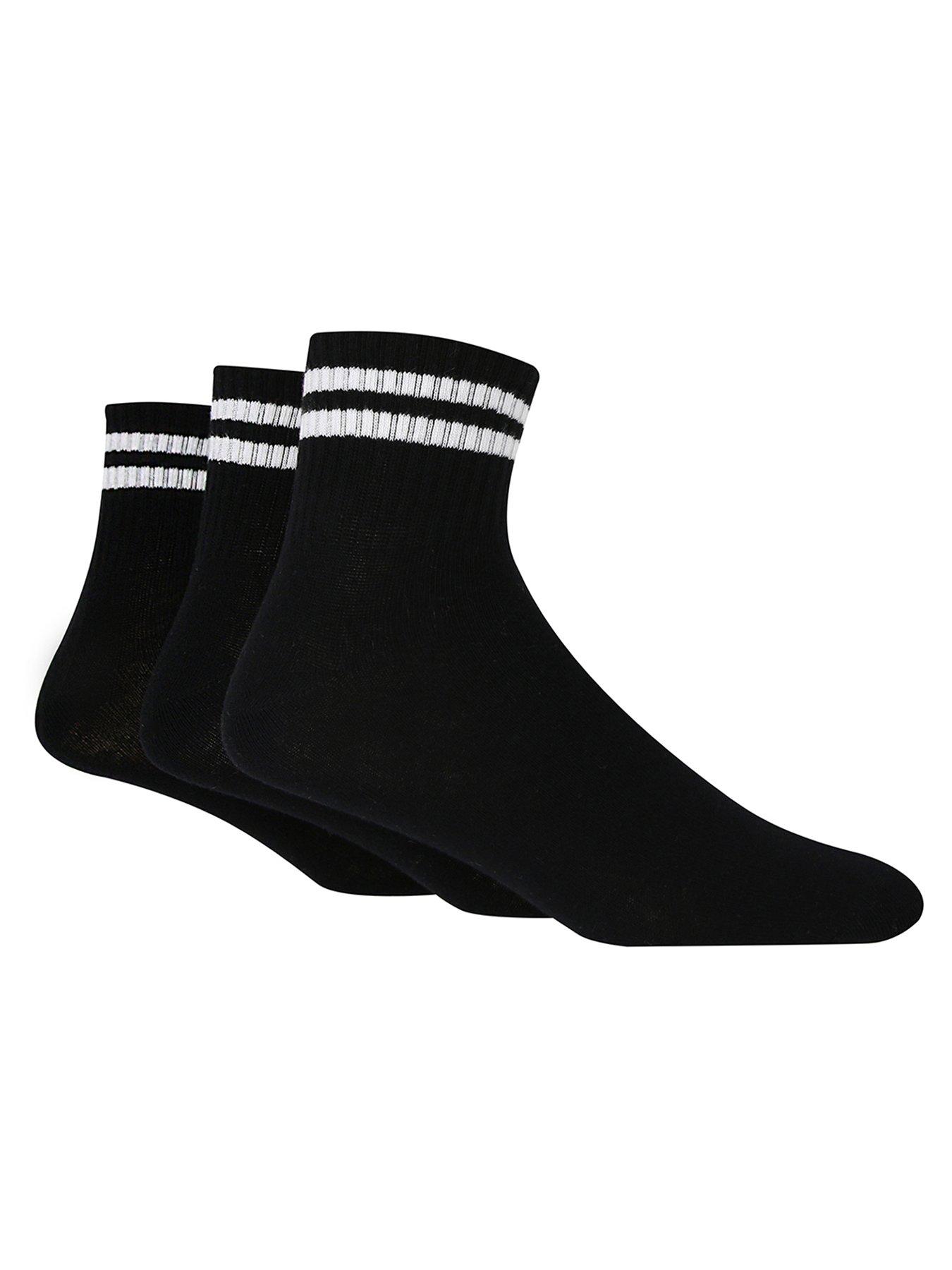 undefined 3 Pack Mid Length Sports Ankle Socks - Black