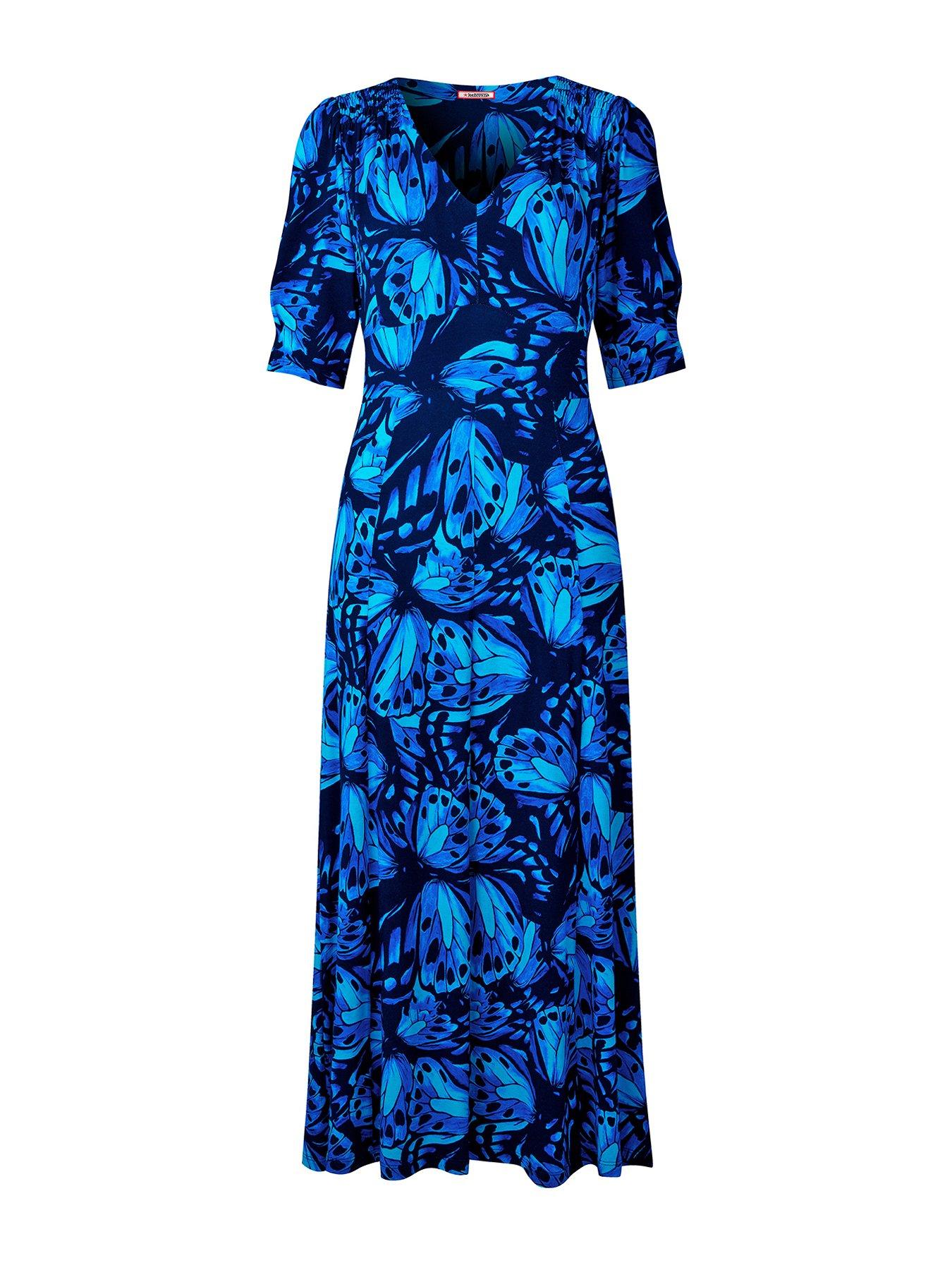  image of joe-browns-butterfly-wings-jersey-dress-blue