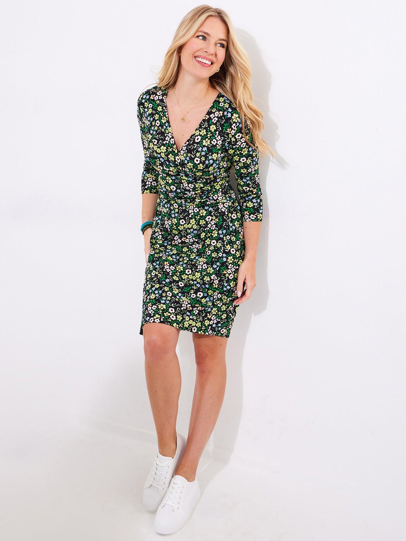  image of joe-browns-dahlia-ditsy-floral-jersey-dress-black
