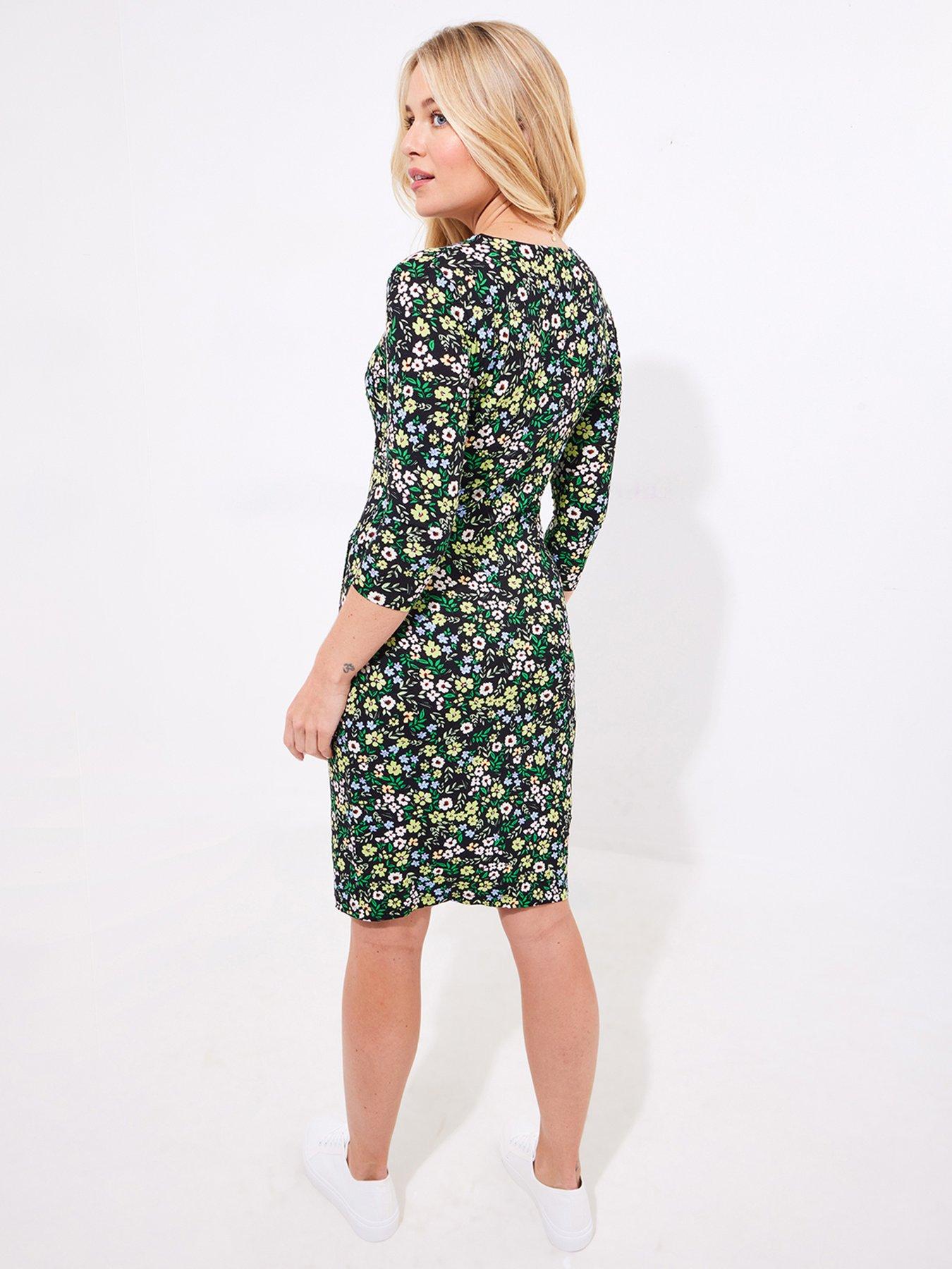  image of joe-browns-dahlia-ditsy-floral-jersey-dress-black