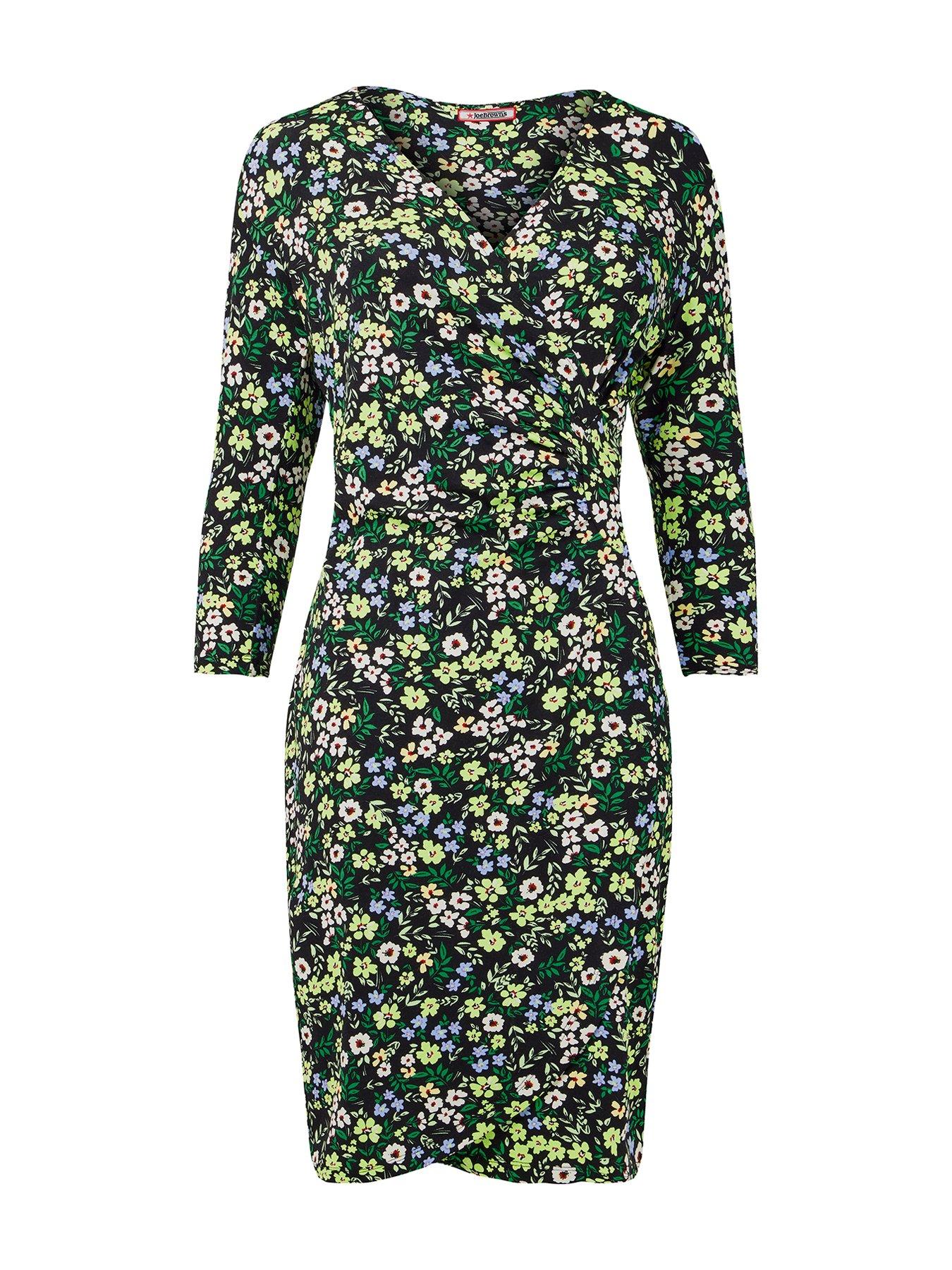  image of joe-browns-dahlia-ditsy-floral-jersey-dress-black