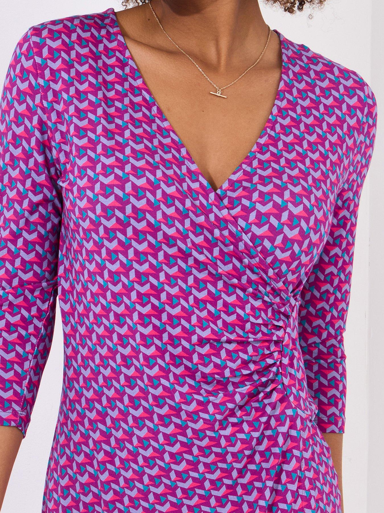  image of joe-browns-gia-geo-print-jersey-dress-pink