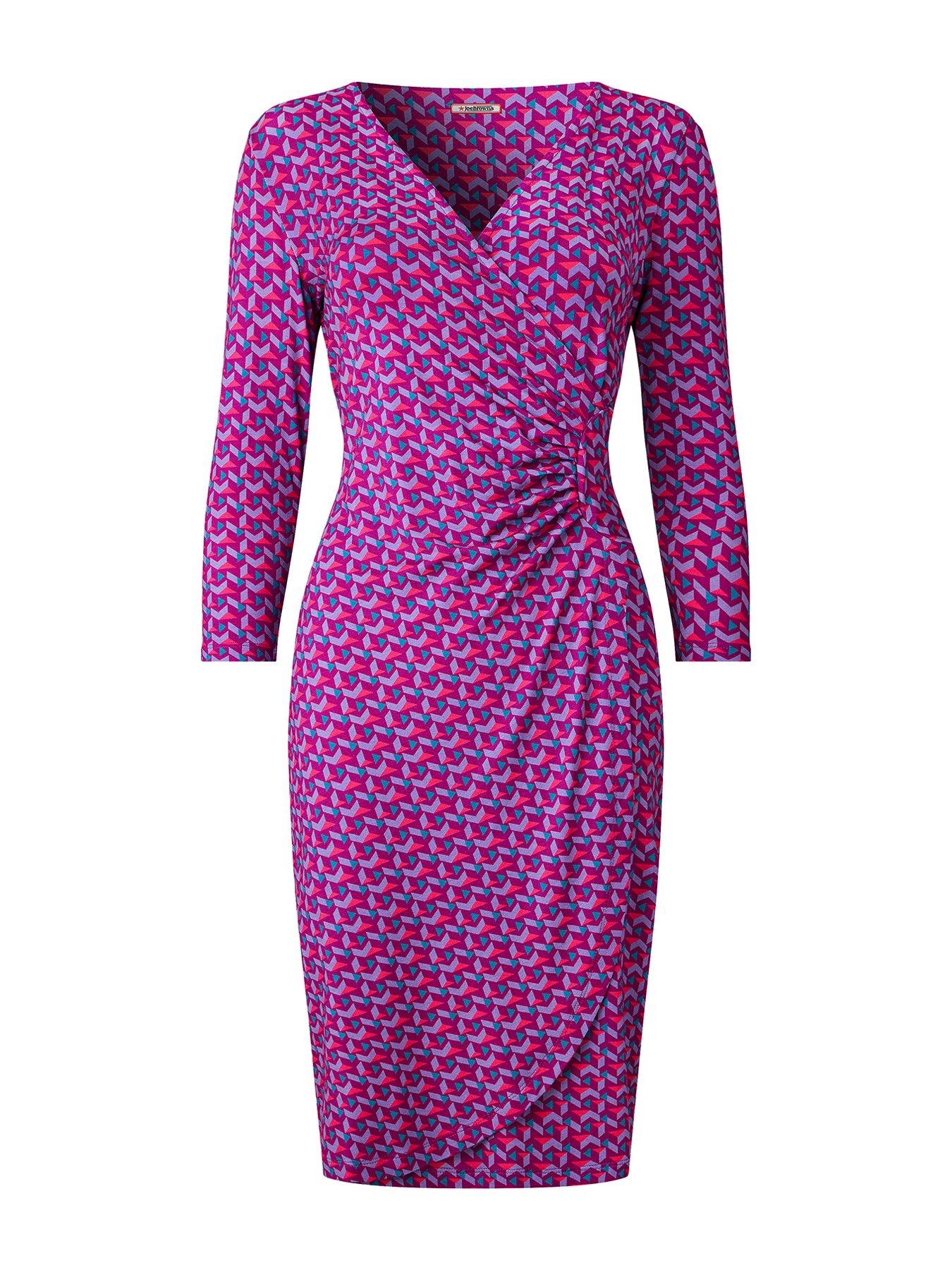  image of joe-browns-gia-geo-print-jersey-dress-pink