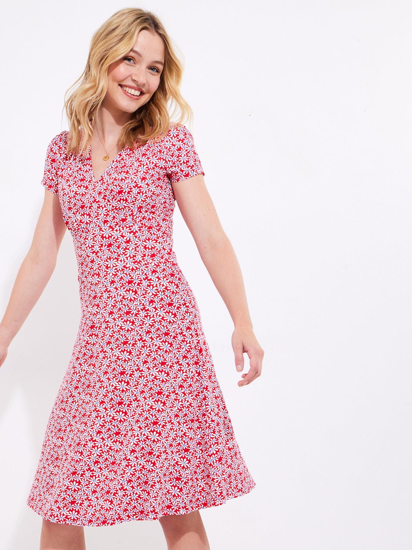  image of joe-browns-katie-printed-jersey-dress-red