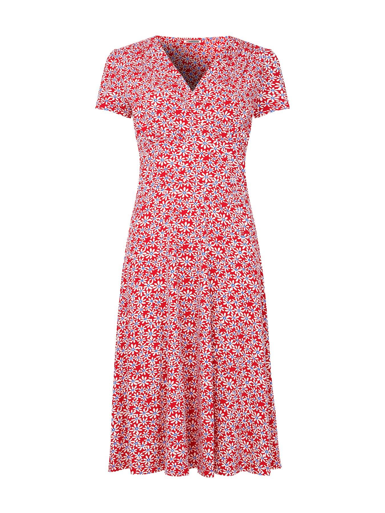  image of joe-browns-katie-printed-jersey-dress-red