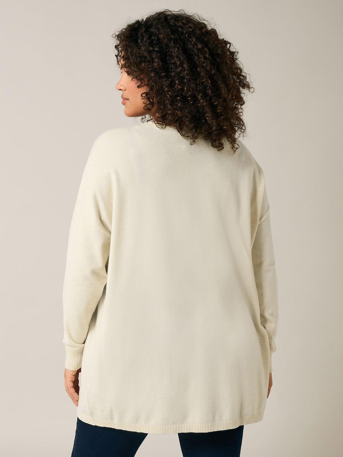  image of evans-seam-detail-longline-jumper-ivory