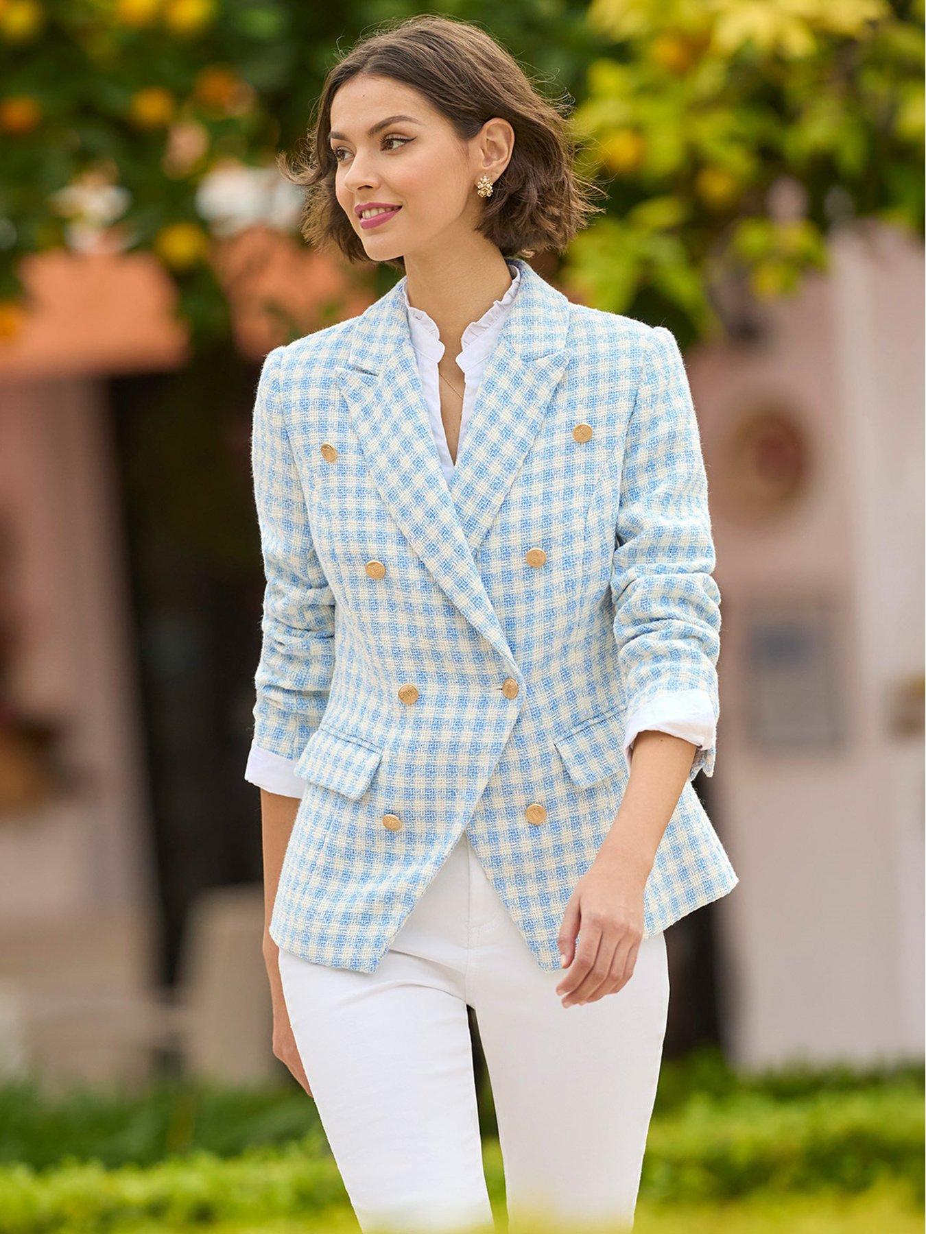  image of joe-browns-joyful-check-blazer-blue