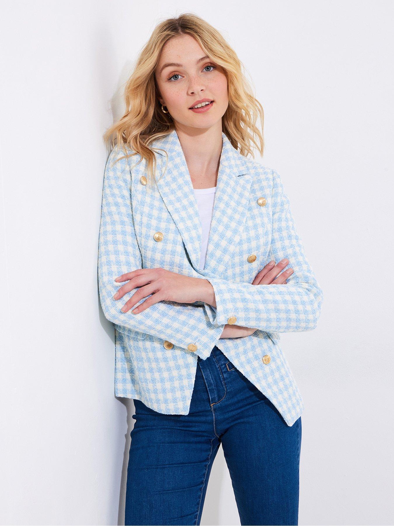  image of joe-browns-joyful-check-blazer-blue