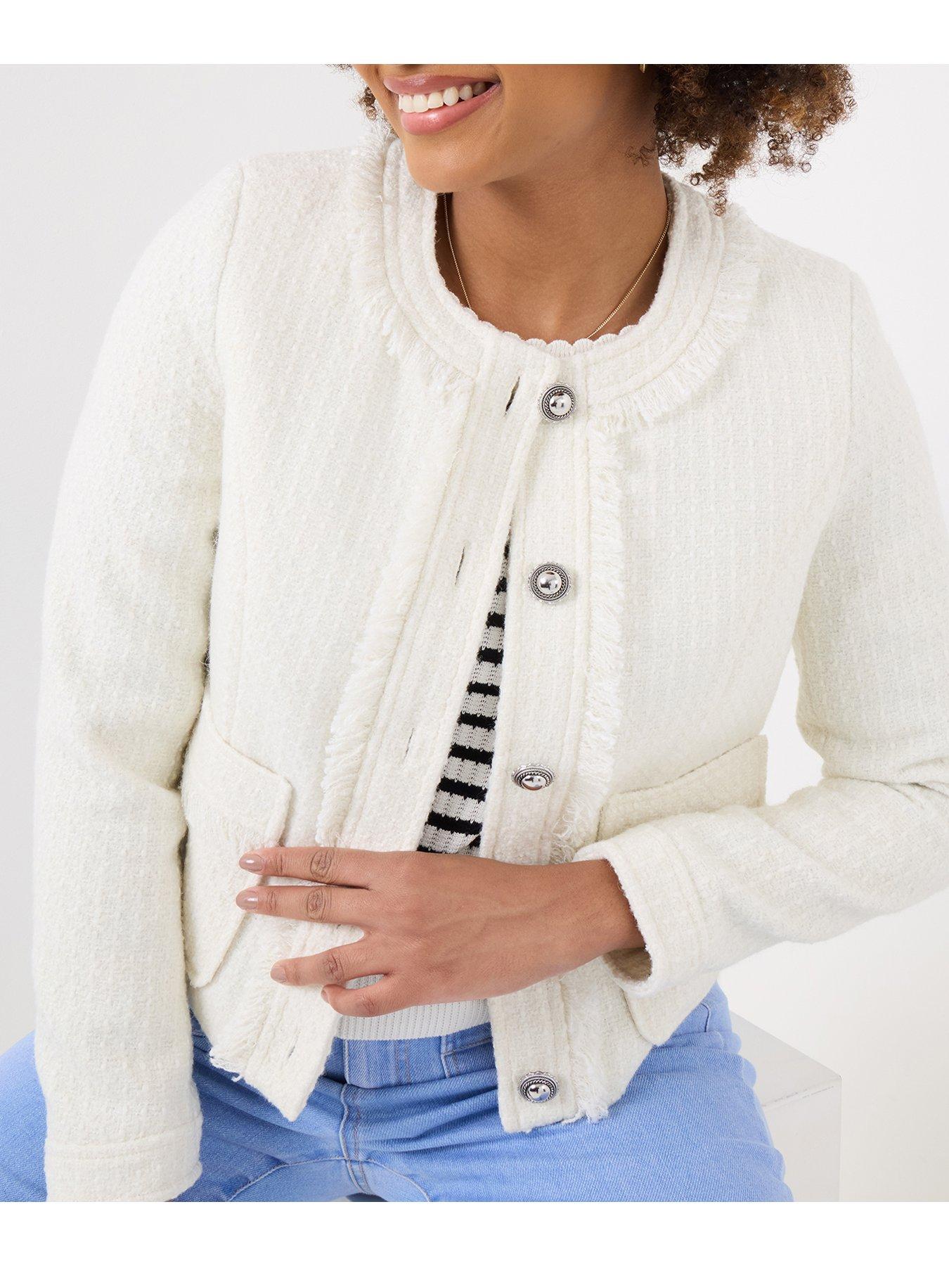  image of joe-browns-matilda-collarless-tweed-jacket-cream