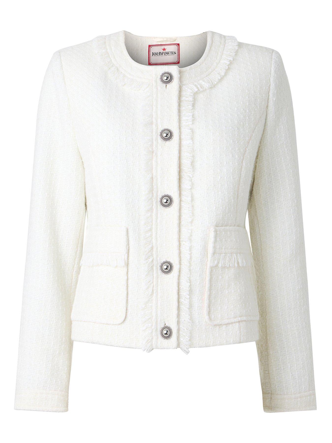  image of joe-browns-matilda-collarless-tweed-jacket-cream