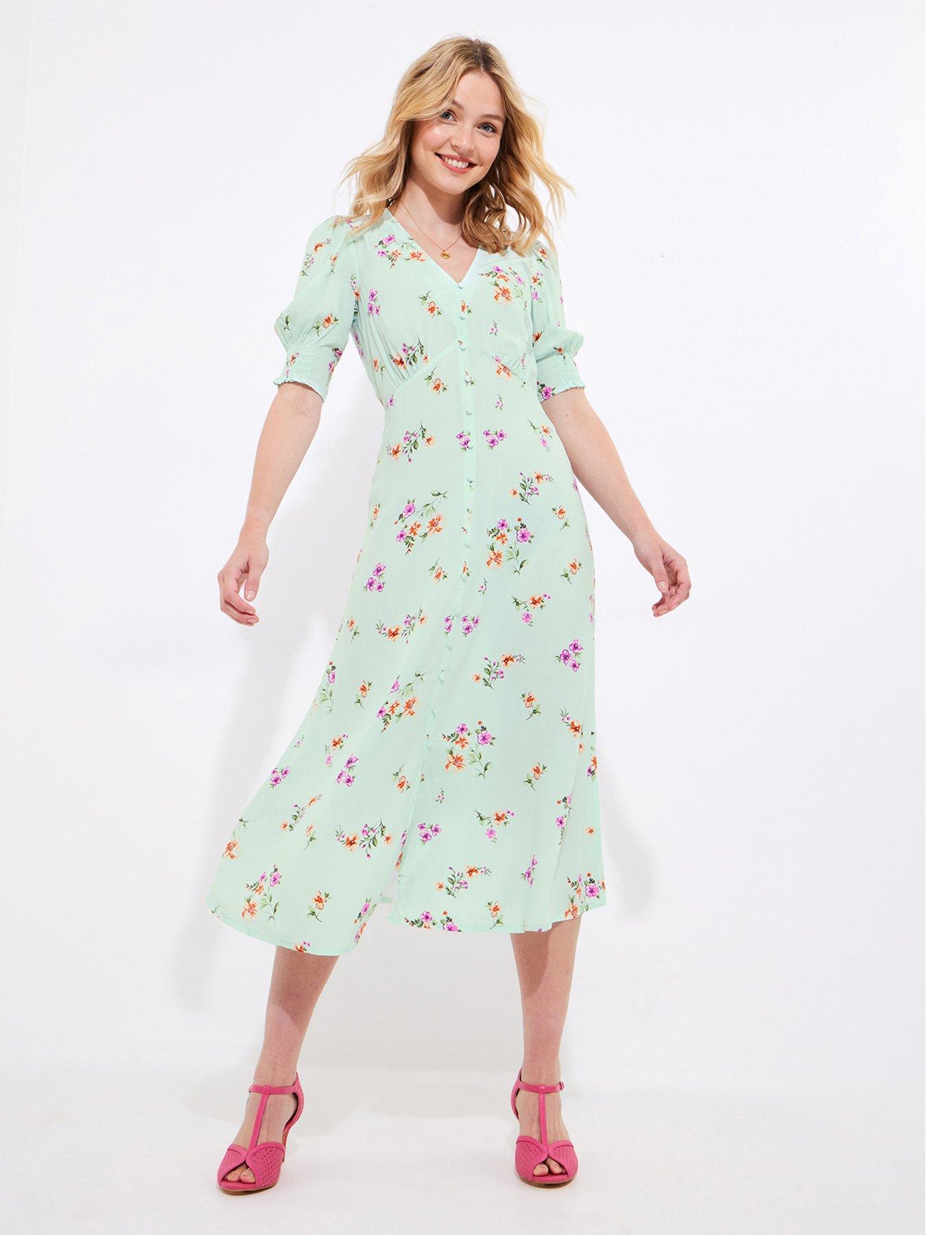 Joe Browns Delilah Ditsy Print Midi Dress - Green