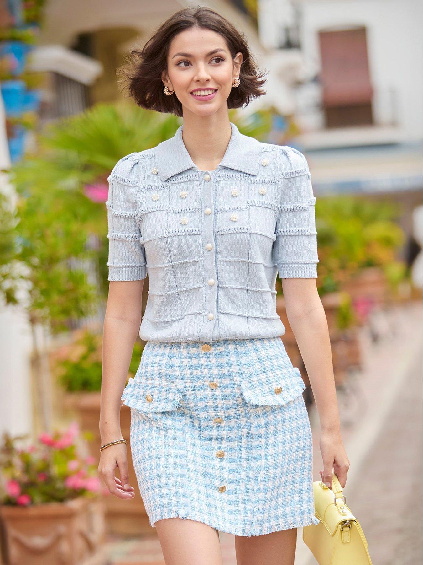  image of joe-browns-betsy-embellished-short-sleeve-cardigan-blue